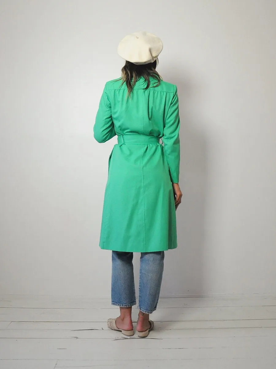 1970's Spring Green Trench Coat