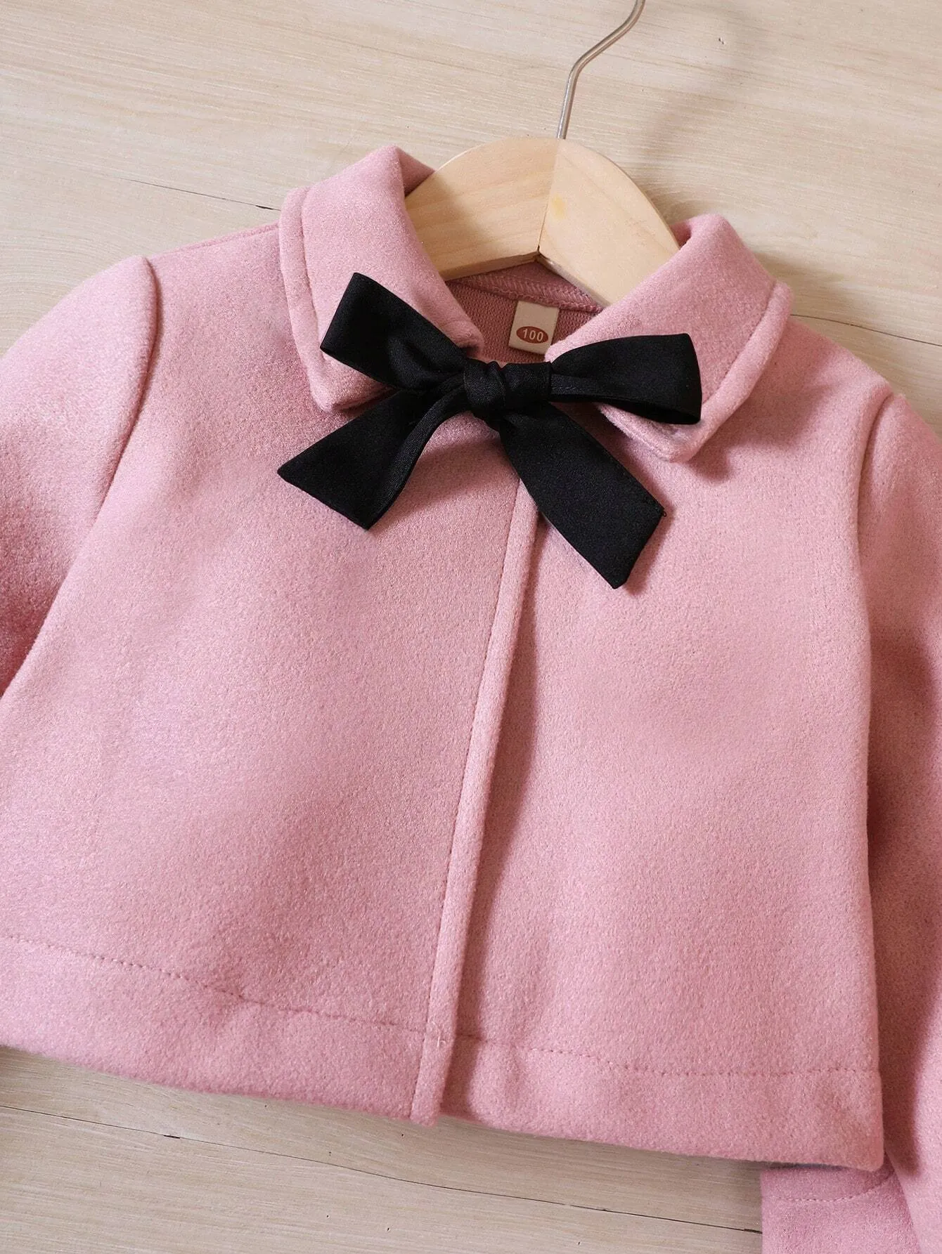 2pcs/Set Girls Woollen Short Jacket   Jumper Dress, Comes With Bow Beret Hat, Autumn/Winter