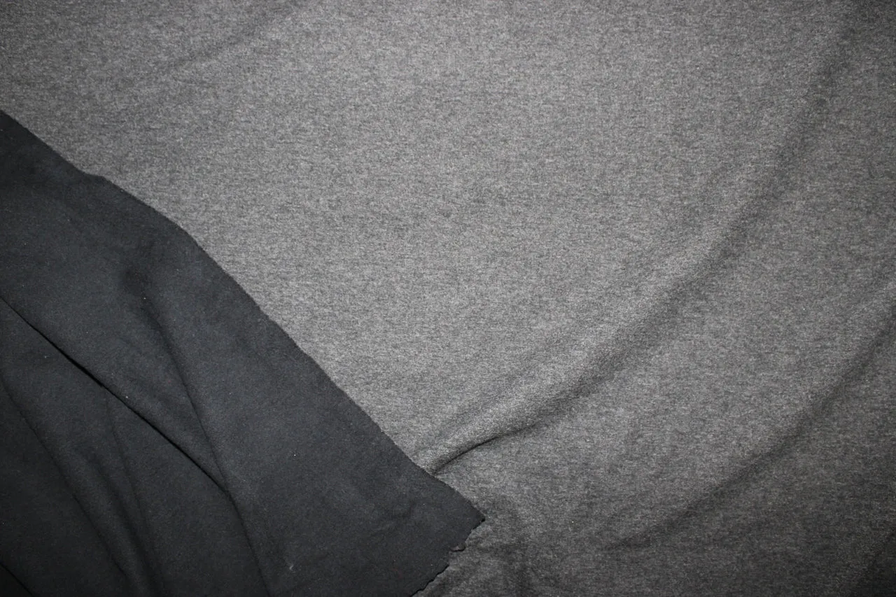 3 yards of Double Faced Rayon Knit - Black/Gray