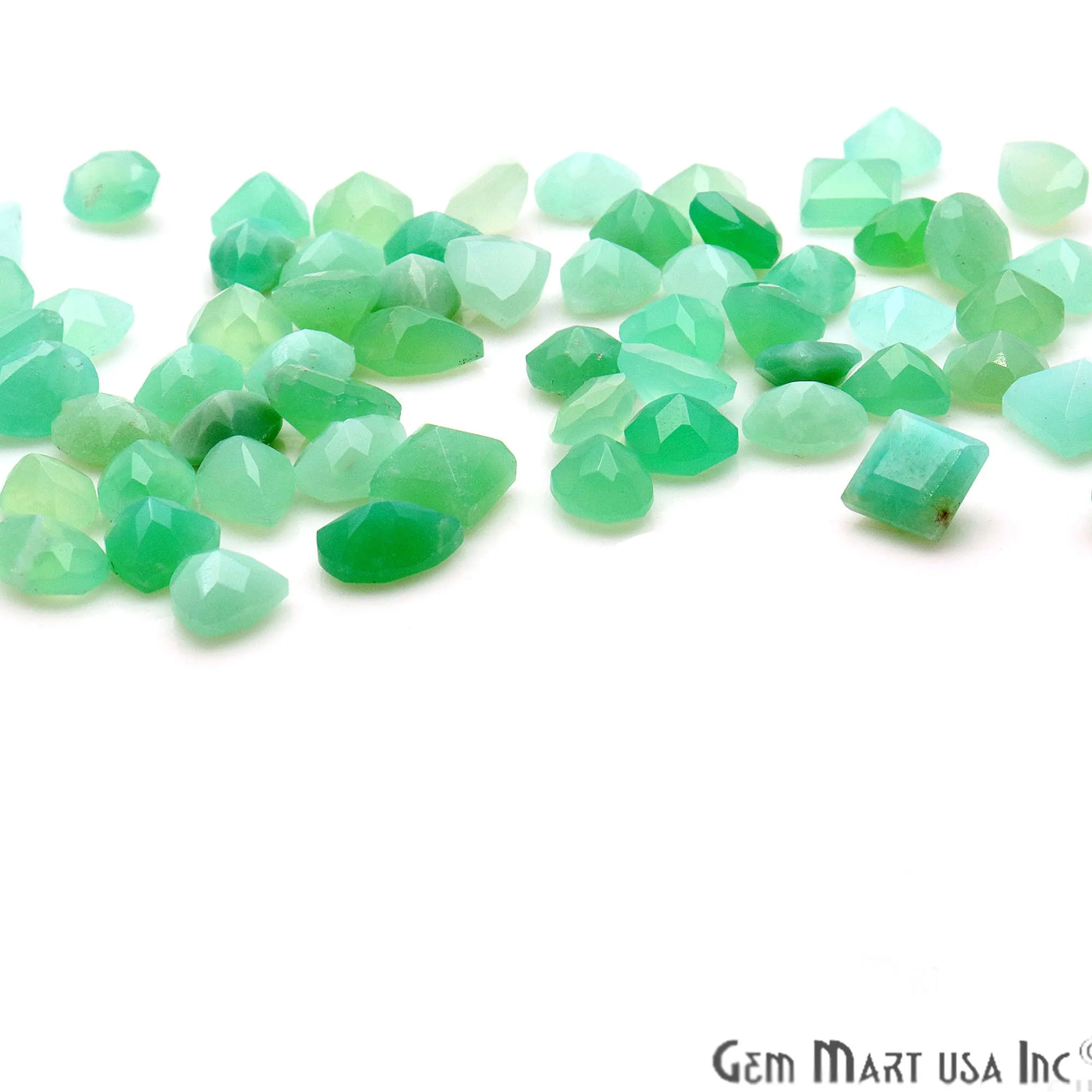 50ct Lot Chrysoprase Mix Shaped 7-8mm Stone, Faceted Gemstone Mixed lot, Loose Stones