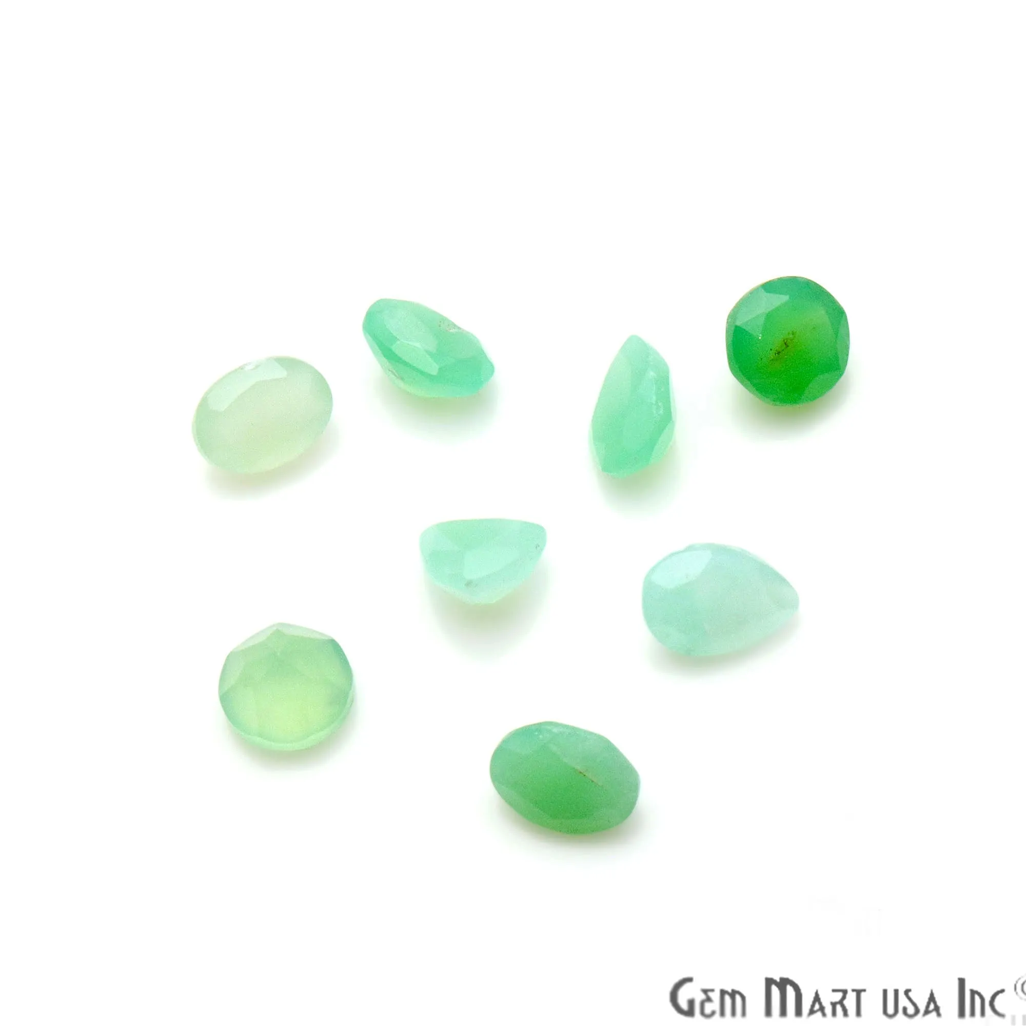 50ct Lot Chrysoprase Mix Shaped 7-8mm Stone, Faceted Gemstone Mixed lot, Loose Stones