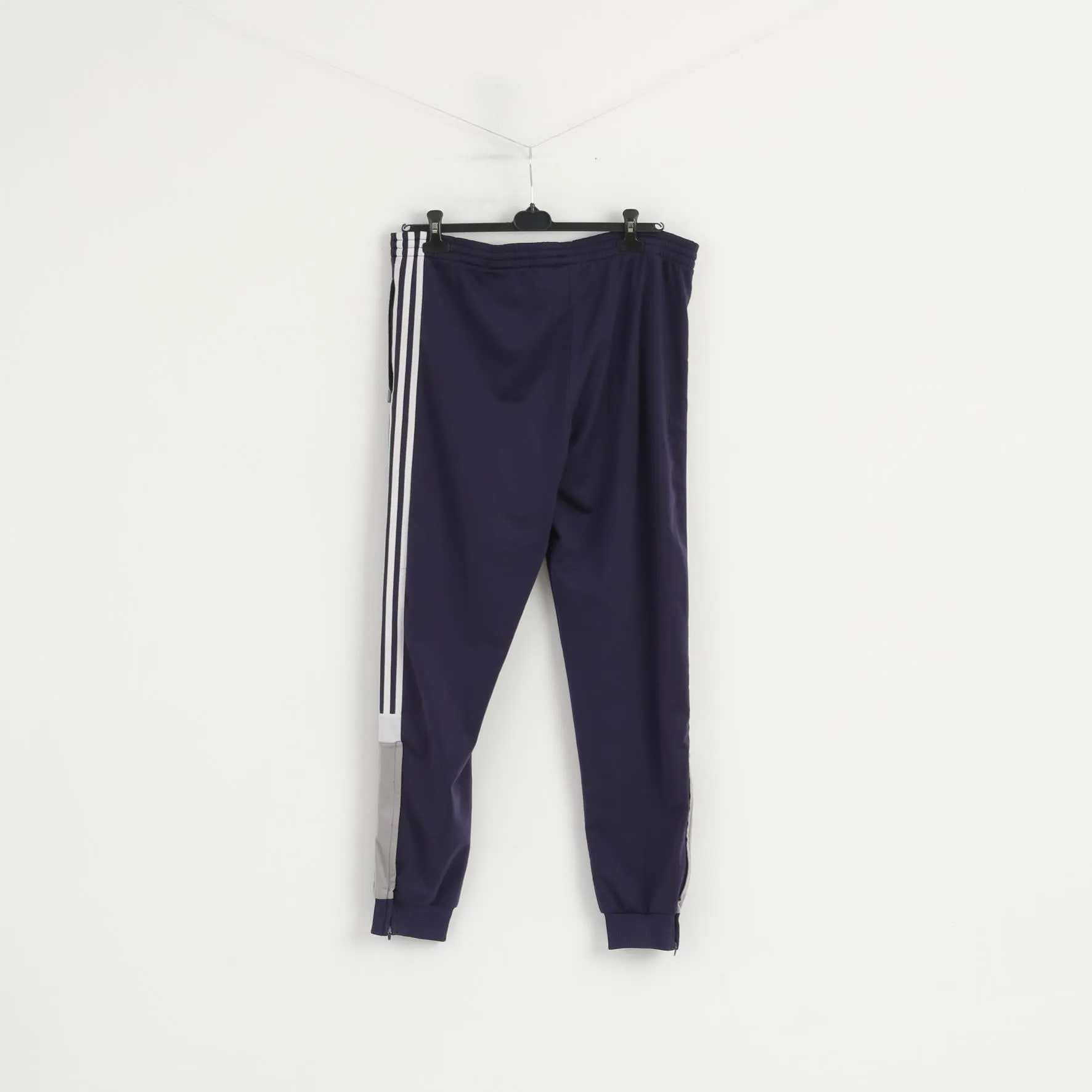 Adidas Men 180 M Sweatpants Shiny Navy Vintage Drawstring Belt Sport Trousers