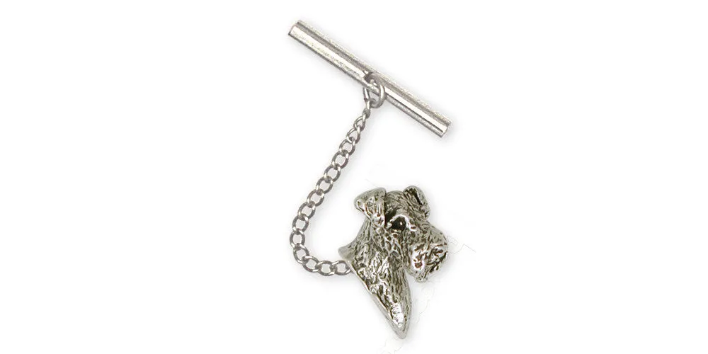 Airedale Terrier Tie Tack Jewelry Sterling Silver Handmade Dog Tie Tack AR8-TT