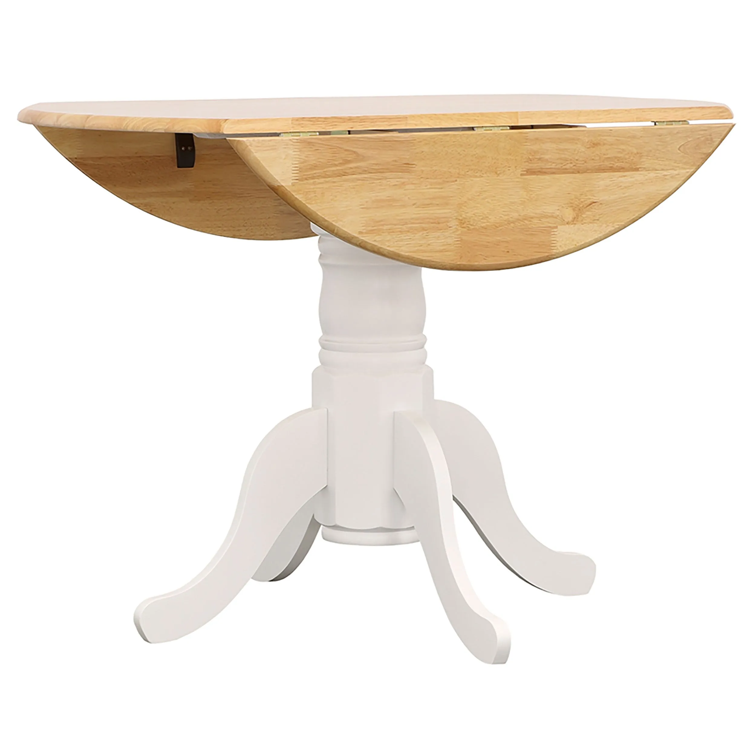 Allison Round 40-inch Drop Leaf Extension Dining Table White