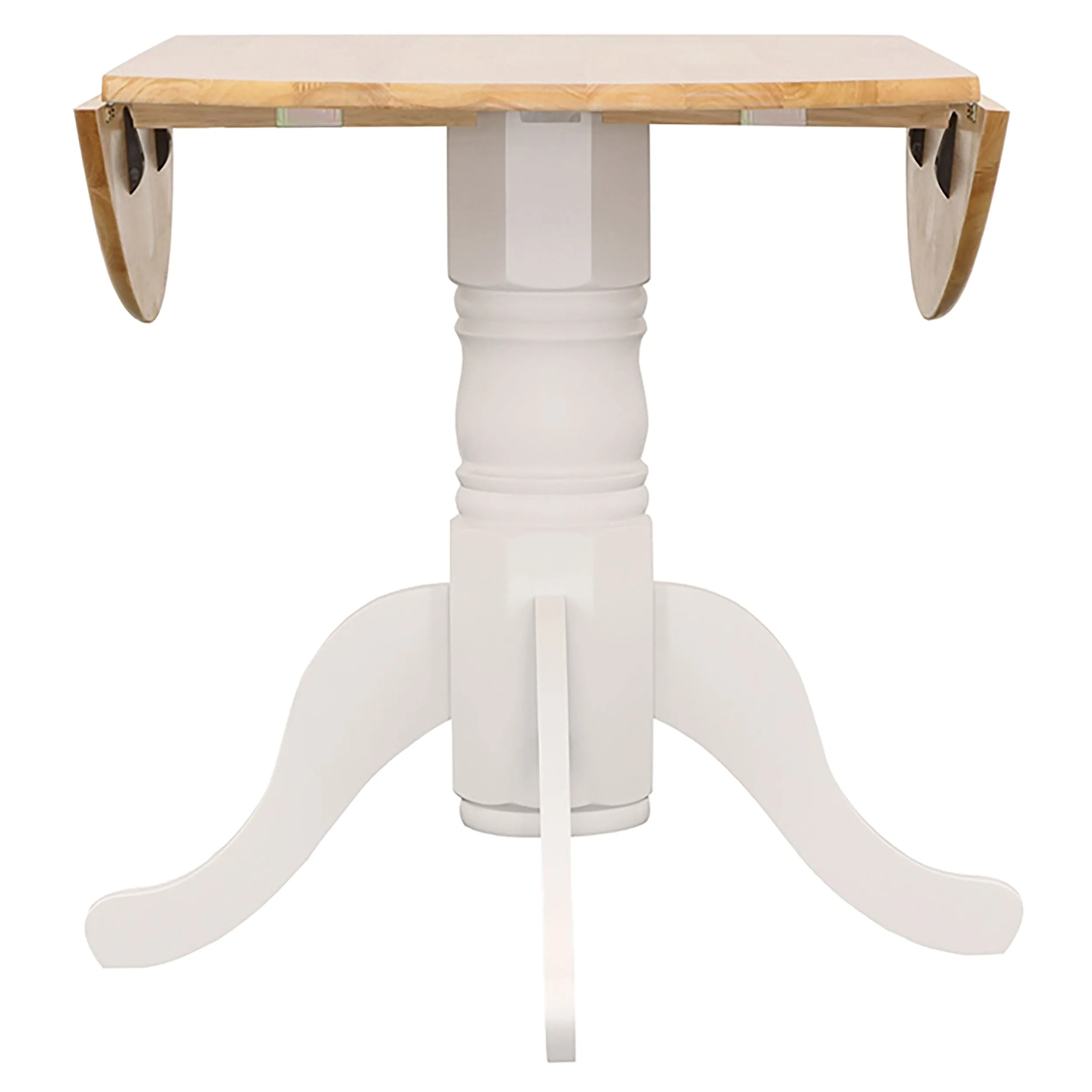 Allison Round 40-inch Drop Leaf Extension Dining Table White