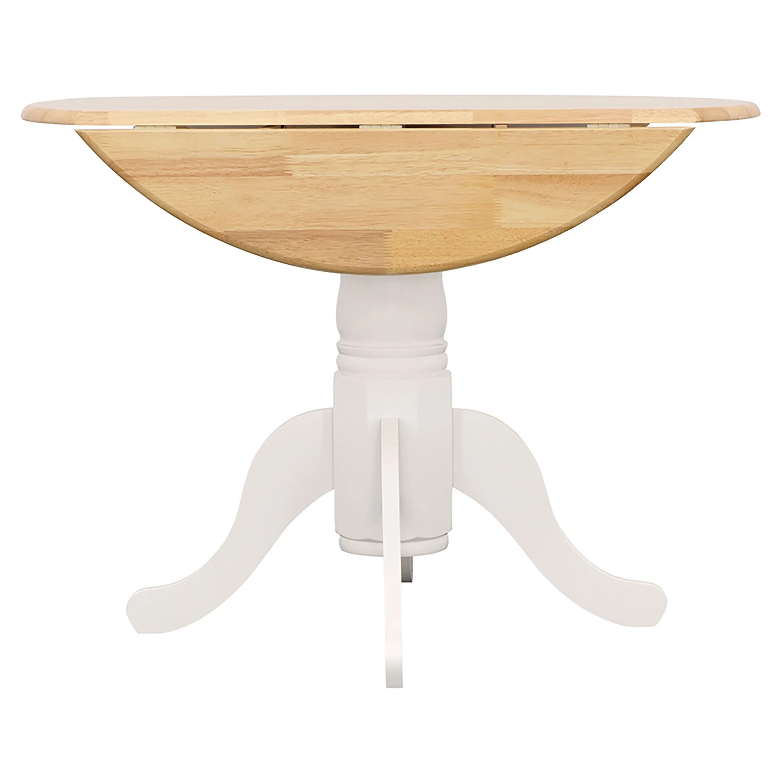 Allison Round 40-inch Drop Leaf Extension Dining Table White