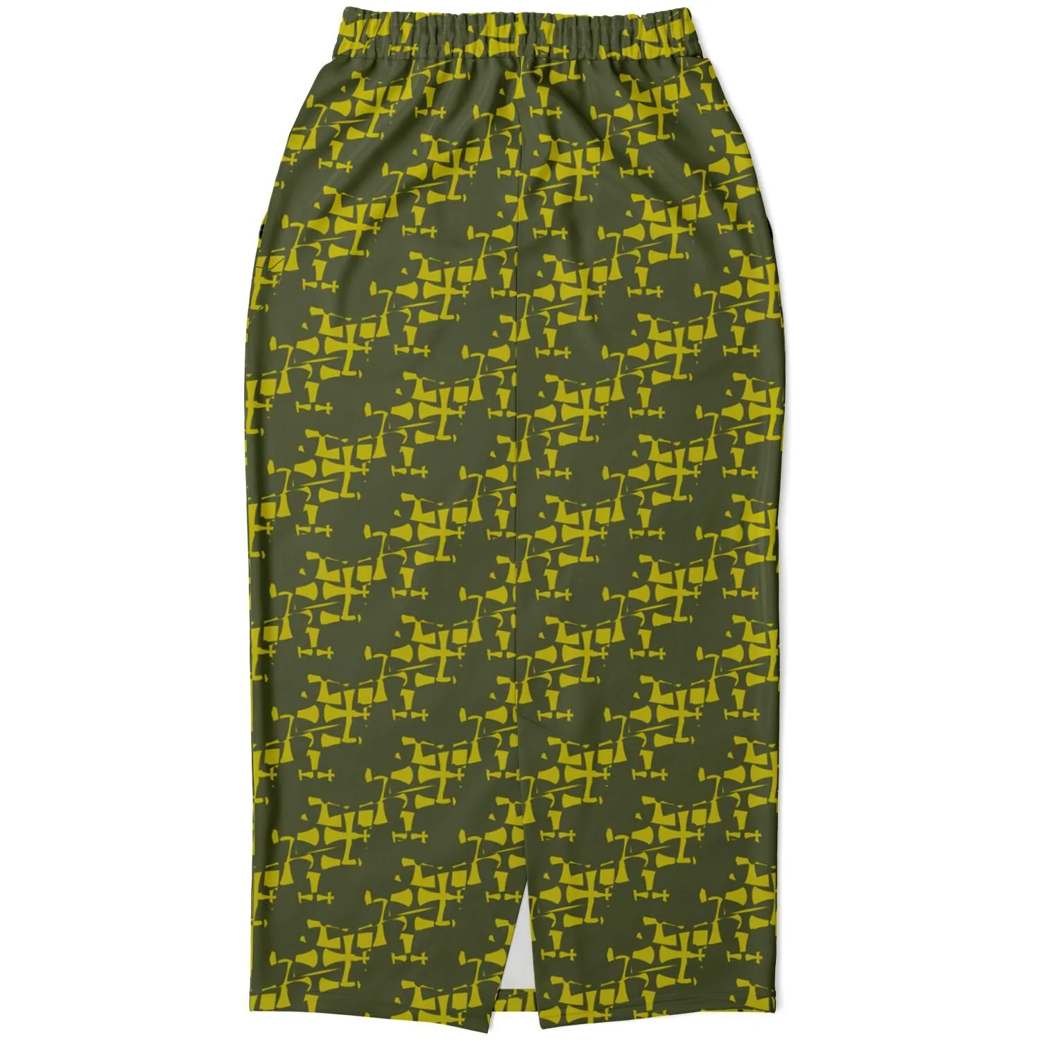 ARMY Green Athletic Long Pocket Skirt-Allover 3 Crusader Print