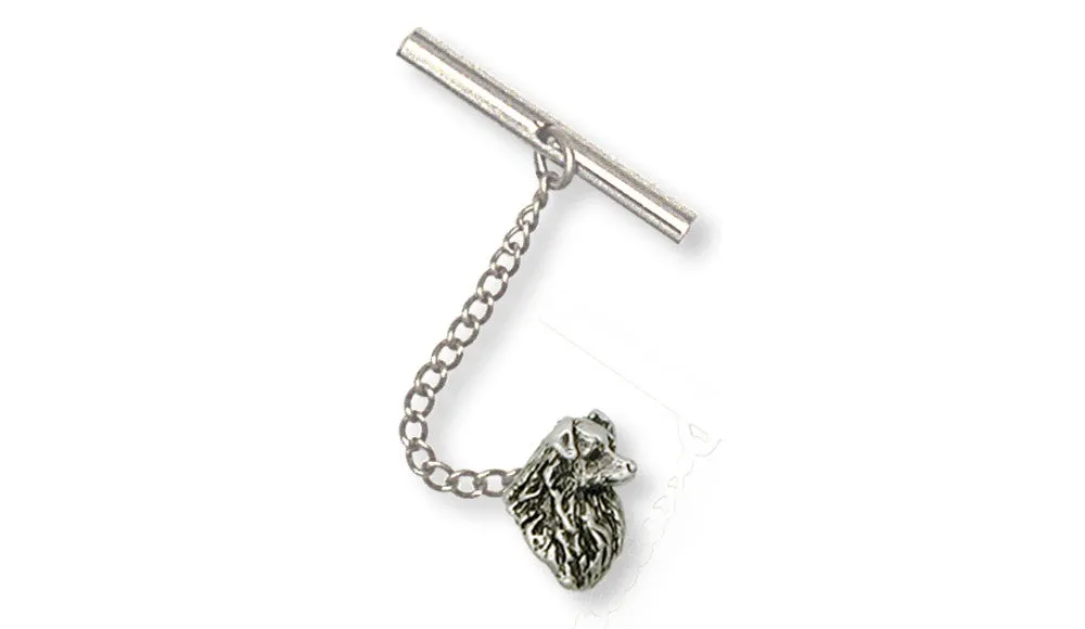 Australian Shepherd Tie Tack Jewelry Sterling Silver Handmade Dog Tie Tack AU13-TT