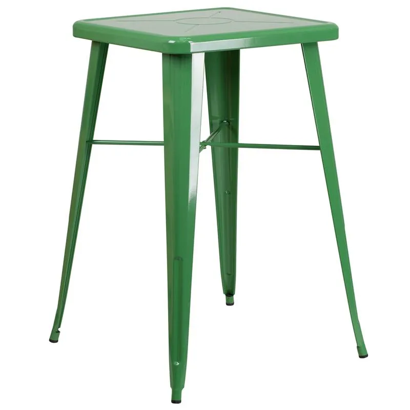 Bar Height Green Galvanized Finish Tolix Table 24