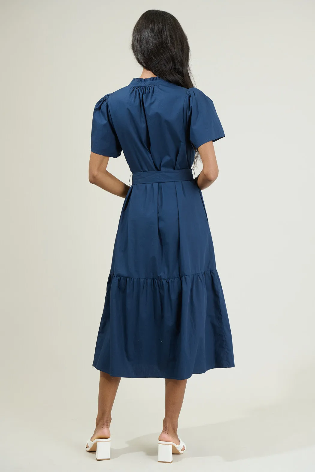 Beatrice Button Down Poplin Midi Dress