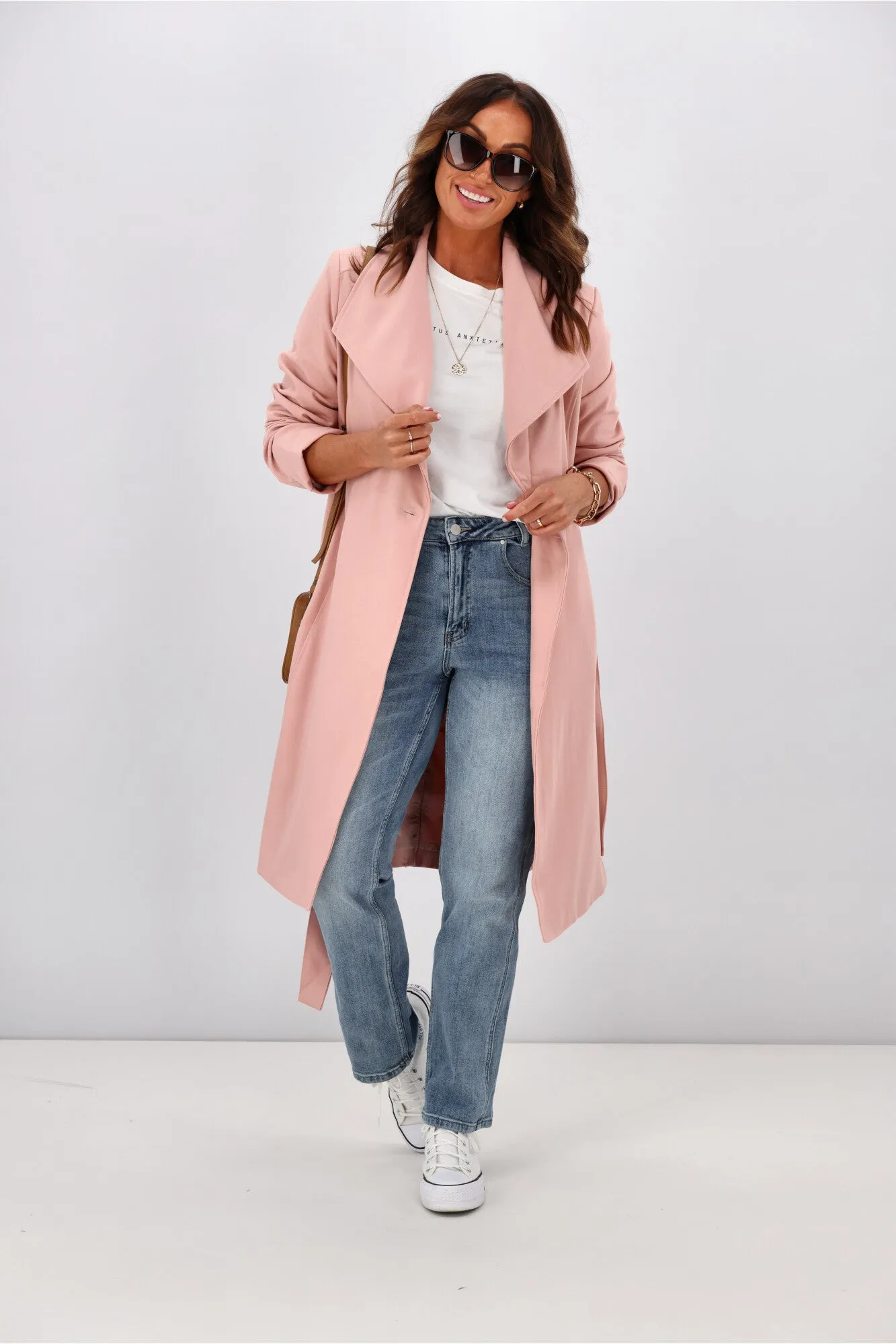 Betty Basics Christina Wrap Coat Powder Petal