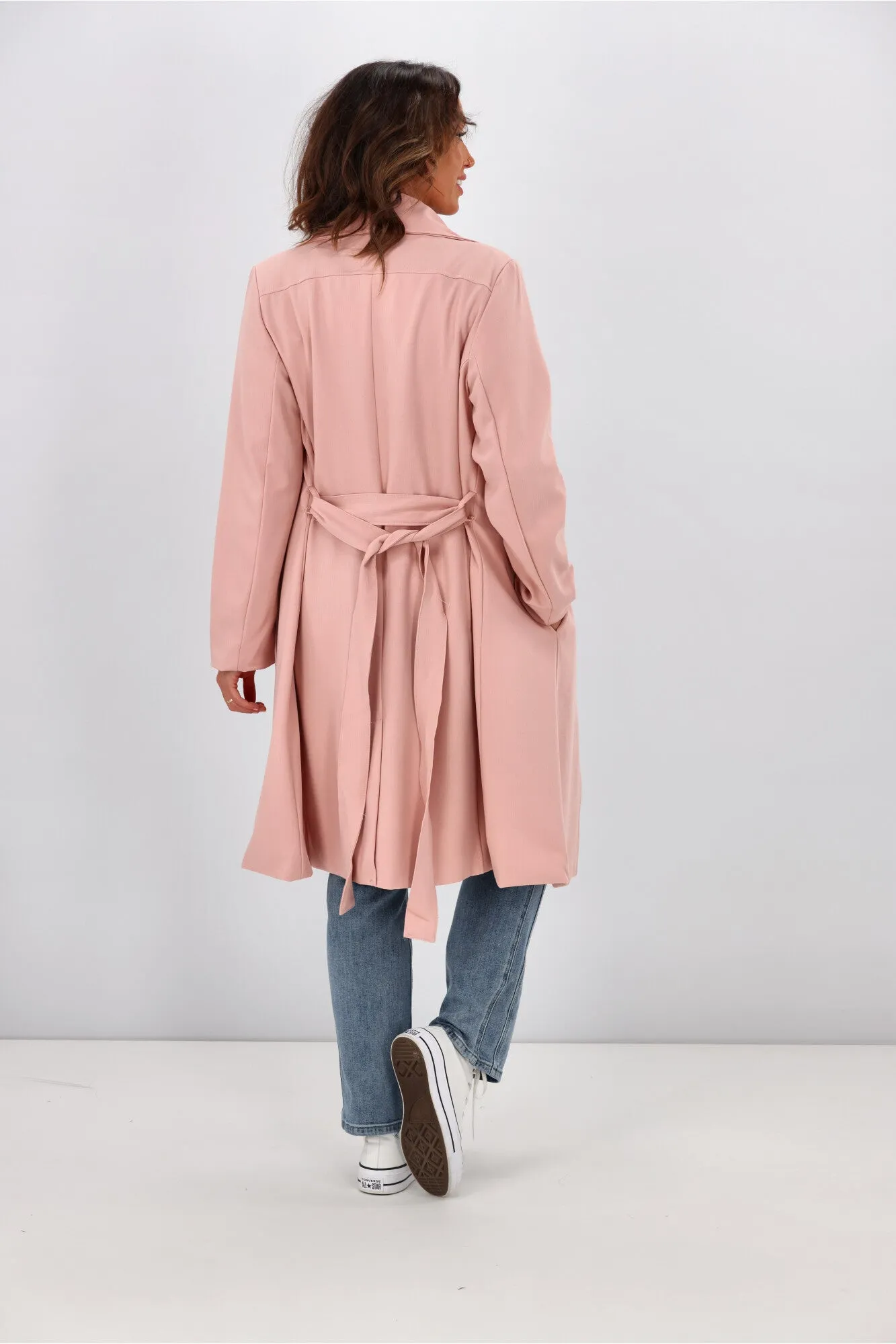 Betty Basics Christina Wrap Coat Powder Petal