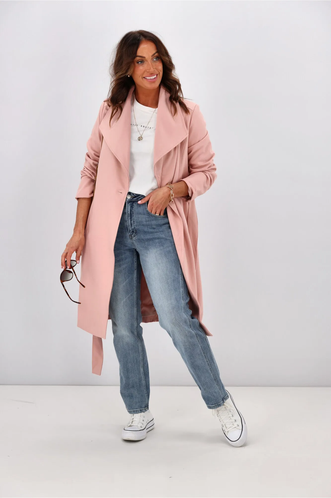 Betty Basics Christina Wrap Coat Powder Petal