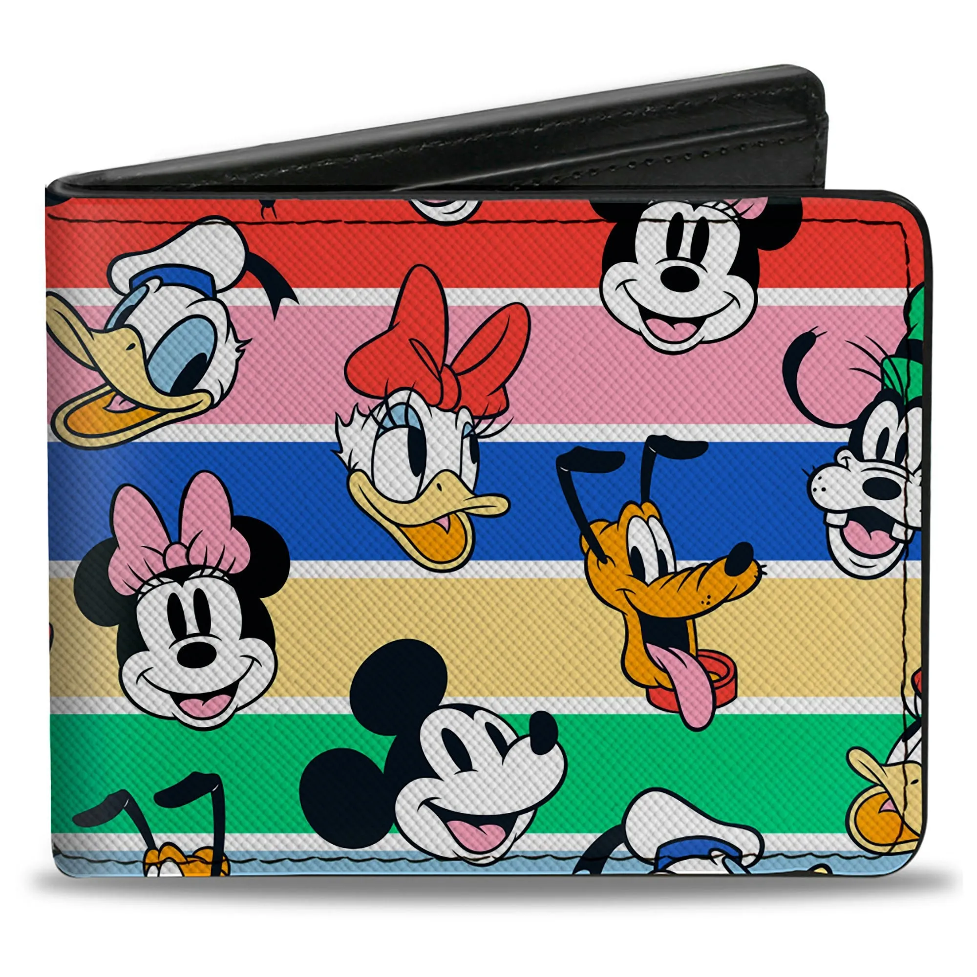 Bi-Fold Wallet - Disney Sensational Six Expressions Scattered Stripe Multi Color/White by Buckle-Down