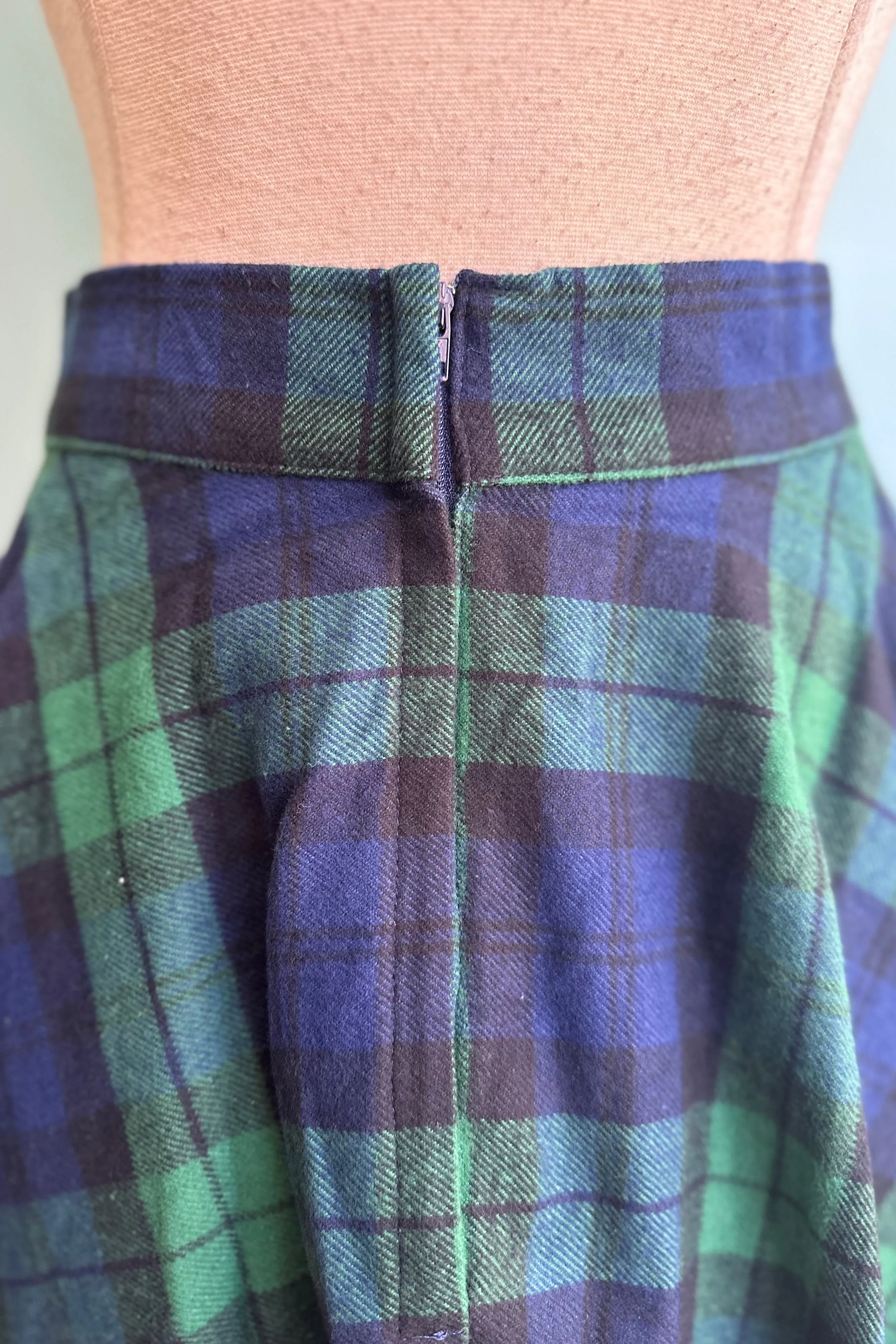 Black Watch Plaid Flannel Circle Skirt by Heart of Haute