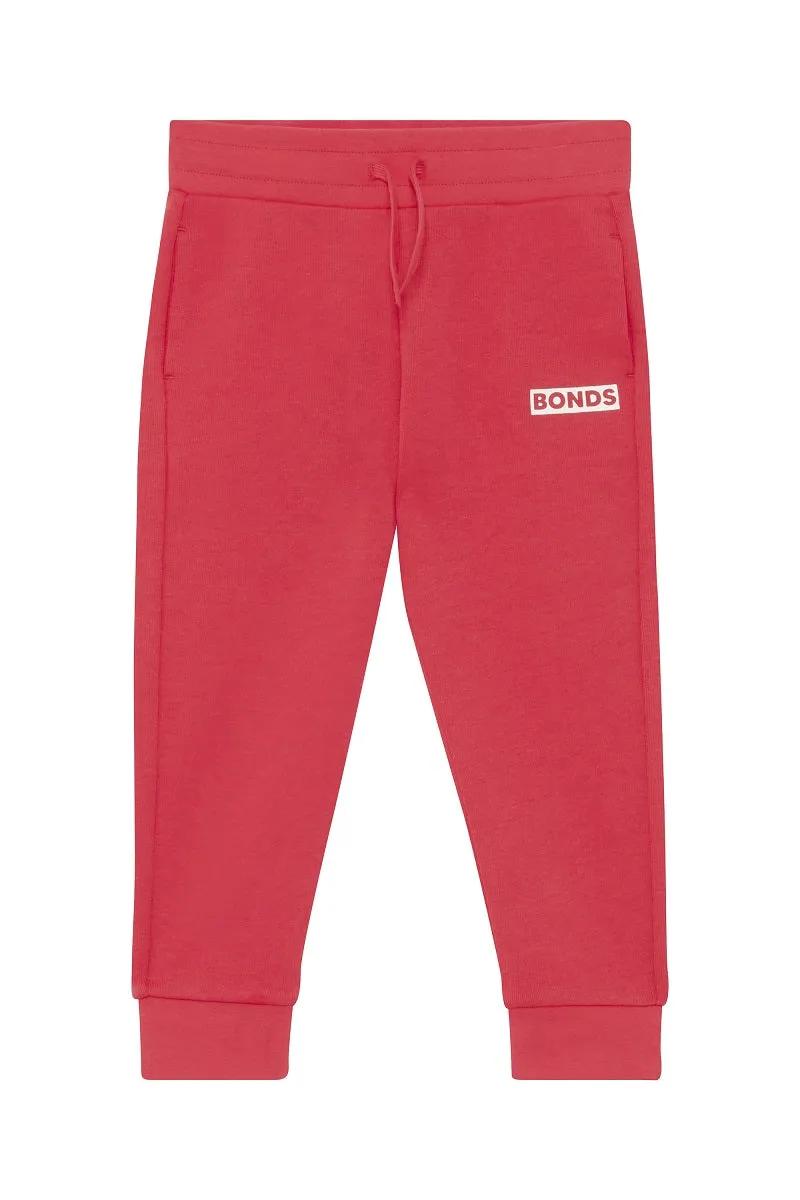 Bonds Kids Tech Sweats Trackie - Strong Blush