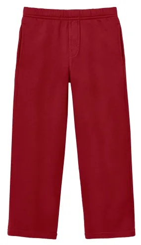 Boys Lightweight Soft Cotton  Fleece Straight Leg Pocket Pant | Red