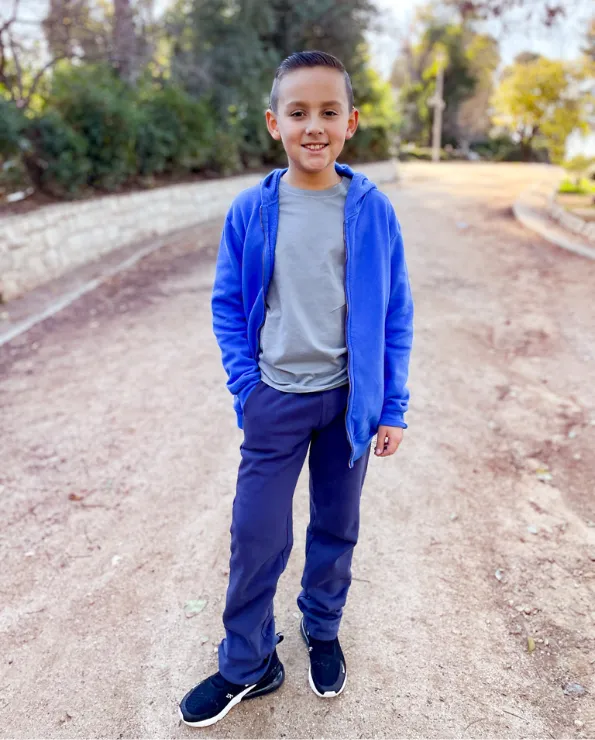 Boys Soft Cotton Fleece Straight Leg Pocket Pant | Concrete