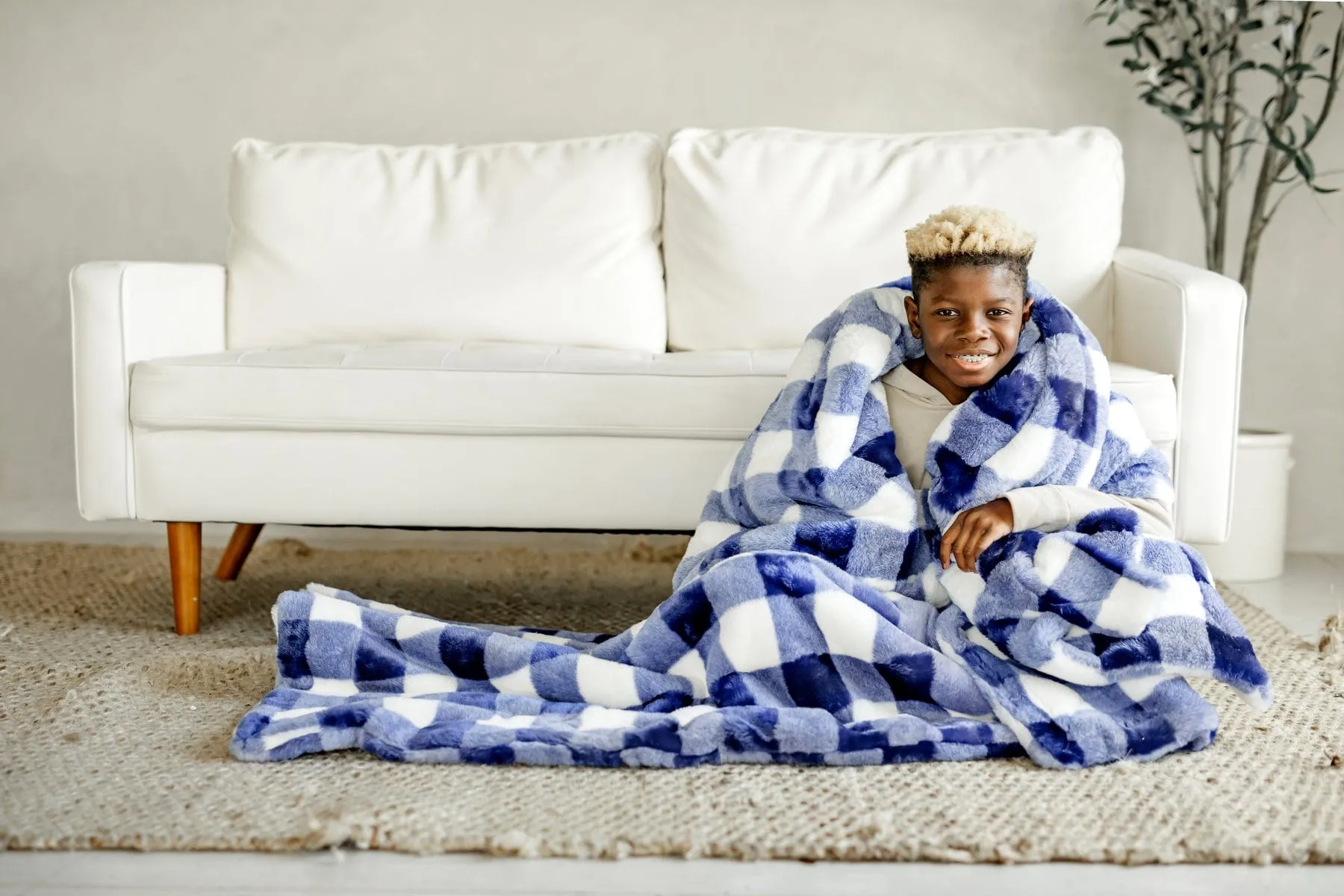 Buffalo Check Cobalt Blanket