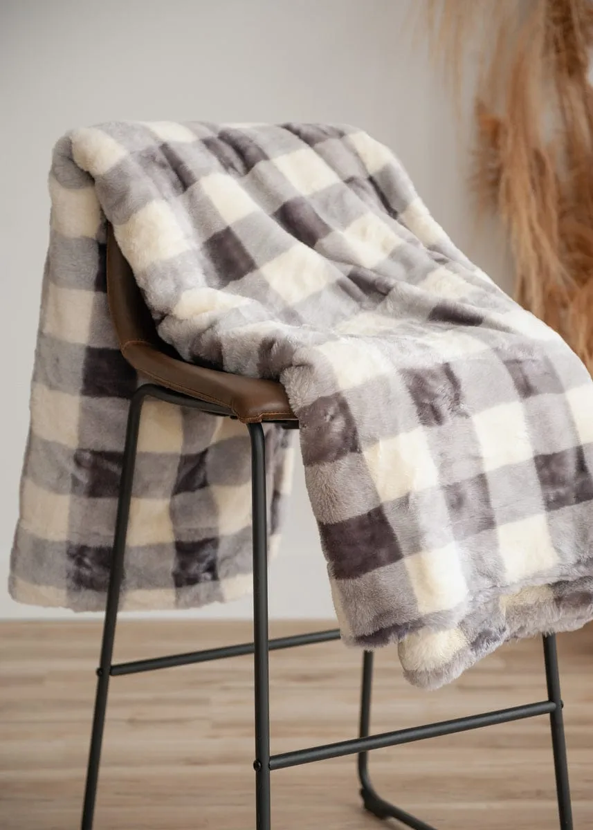 Buffalo Check Lavender Silver Blanket