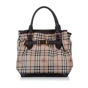 Burberry Haymarket Check Golderton Canvas Satchel (SHG-14416)