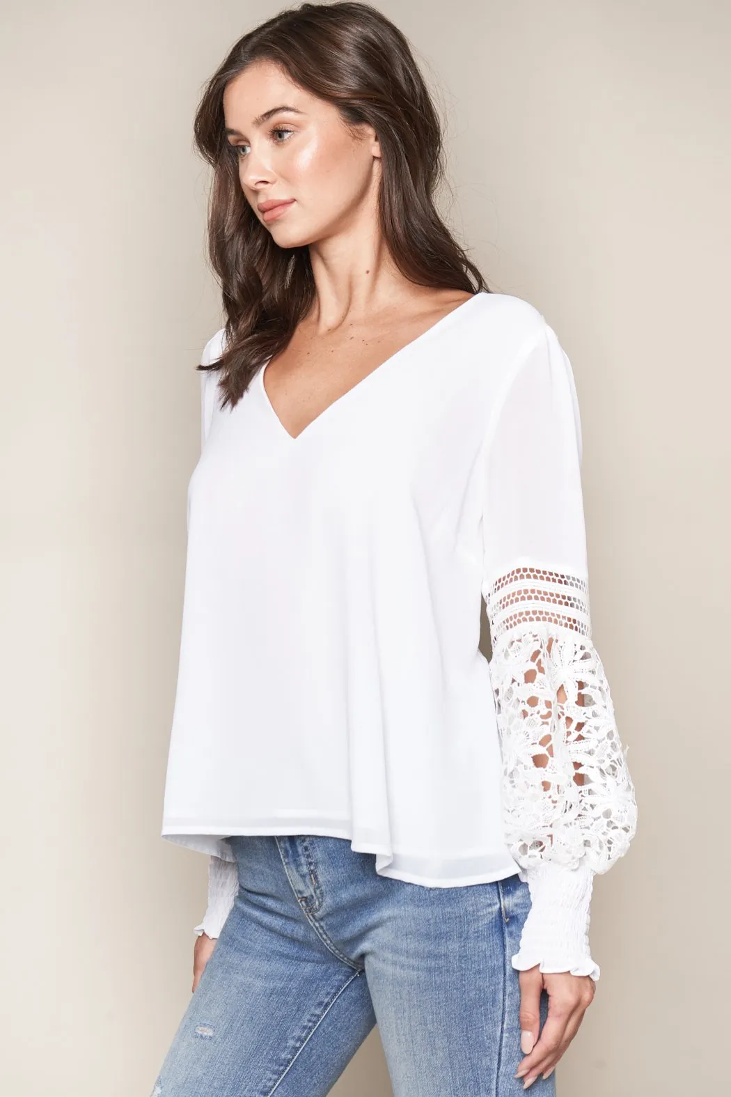 Ciena Lace Sleeve Blouse