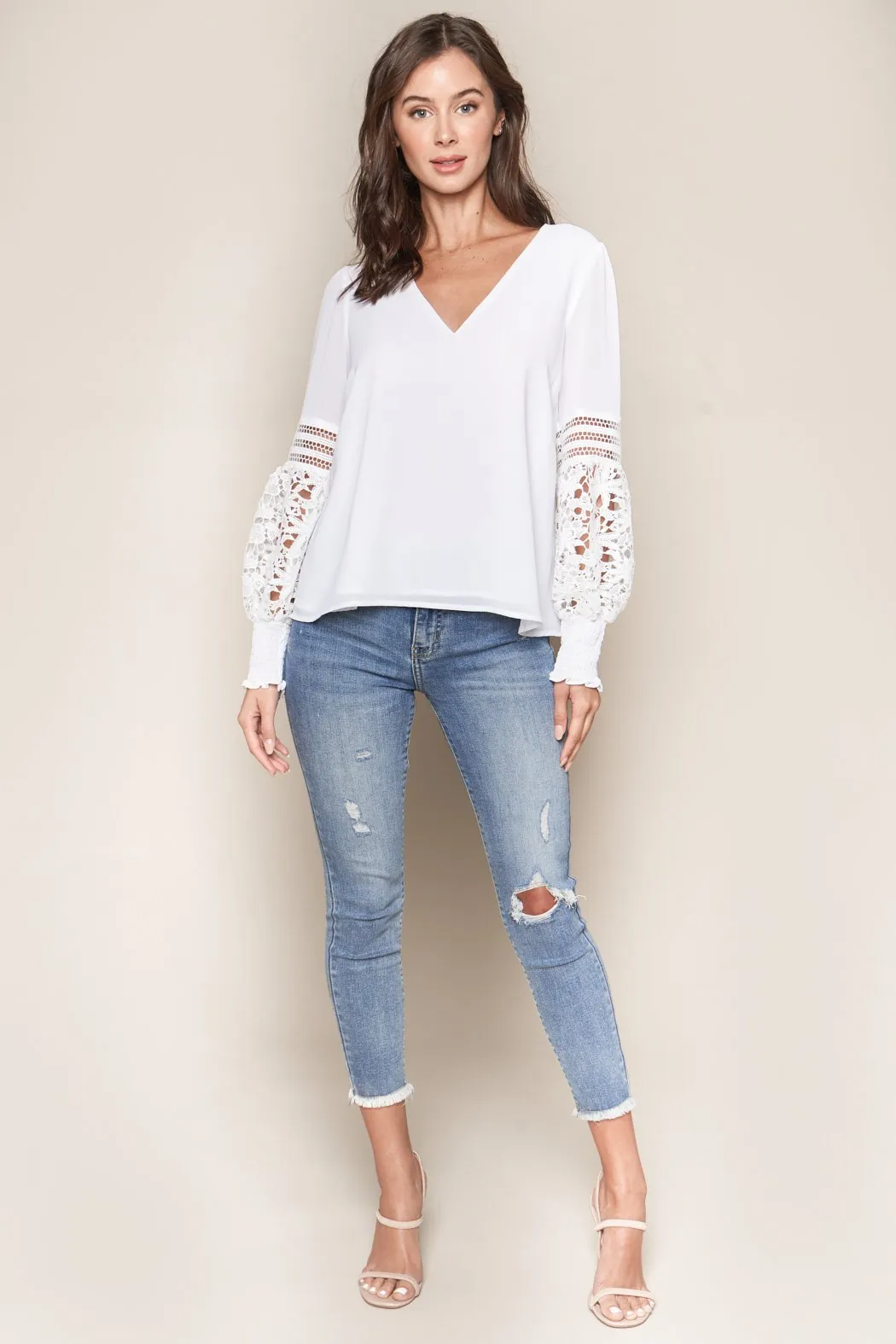 Ciena Lace Sleeve Blouse