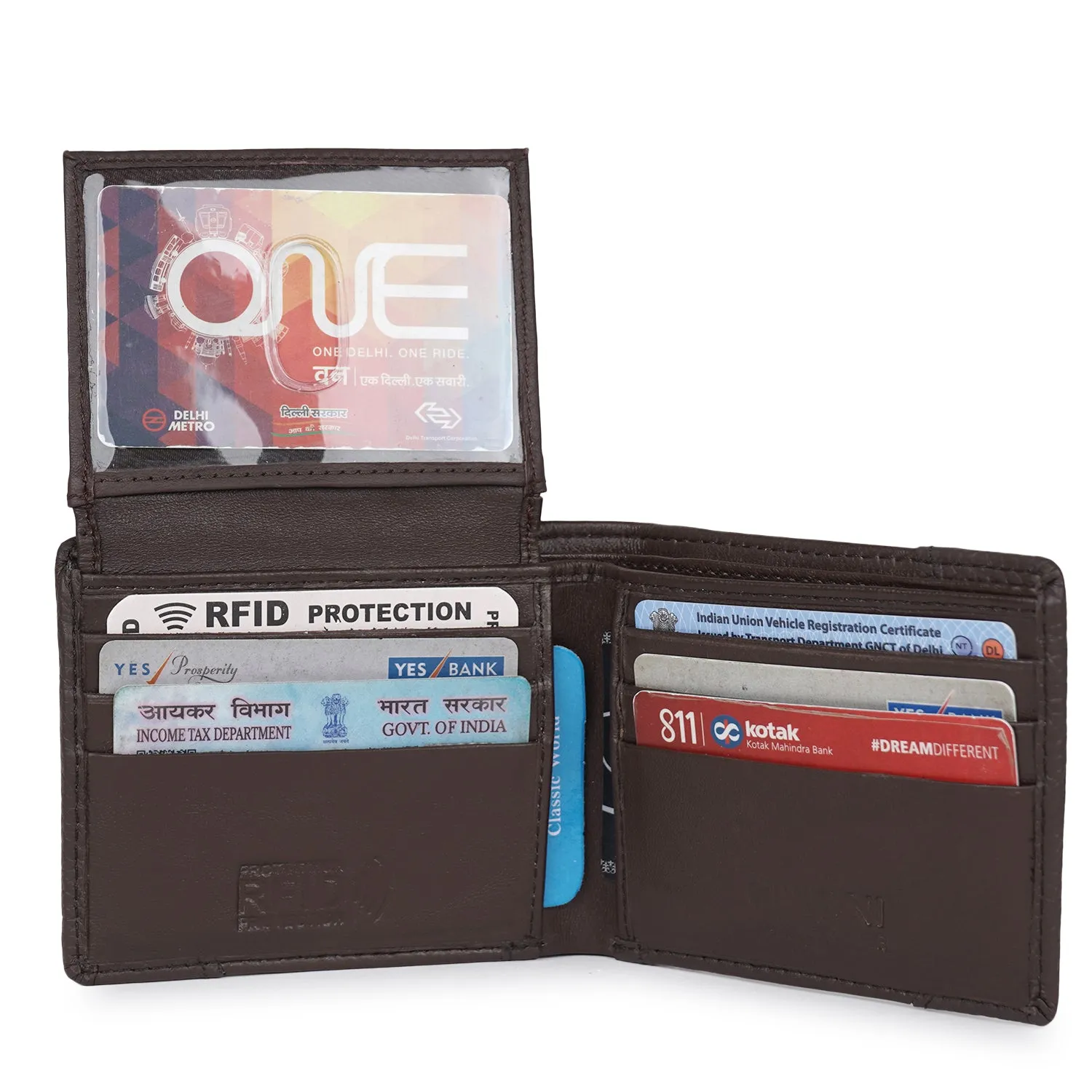 CIMONI Genuine Leather Casual 9 Credit Cards Slots RFID Wallet for Men