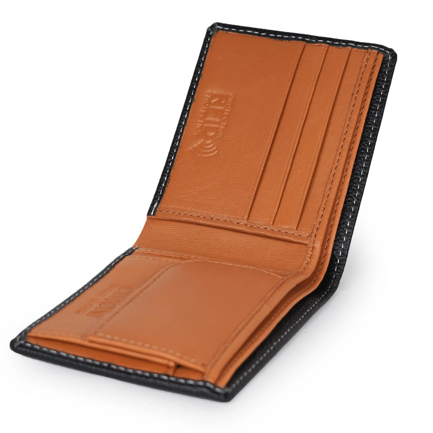 CIMONI Genuine Leather Stylish Credit/5 Debit Card Slots 1 Flap Coin Pocket Wallet for Men