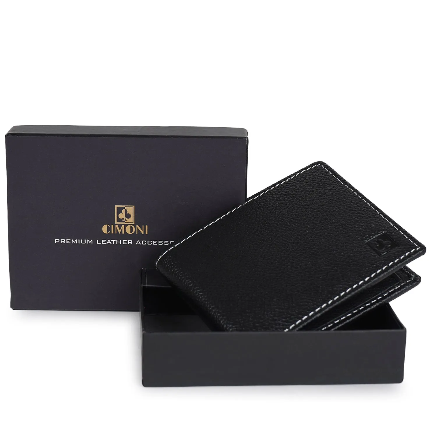 CIMONI Genuine Leather Stylish Credit/5 Debit Card Slots 1 Flap Coin Pocket Wallet for Men