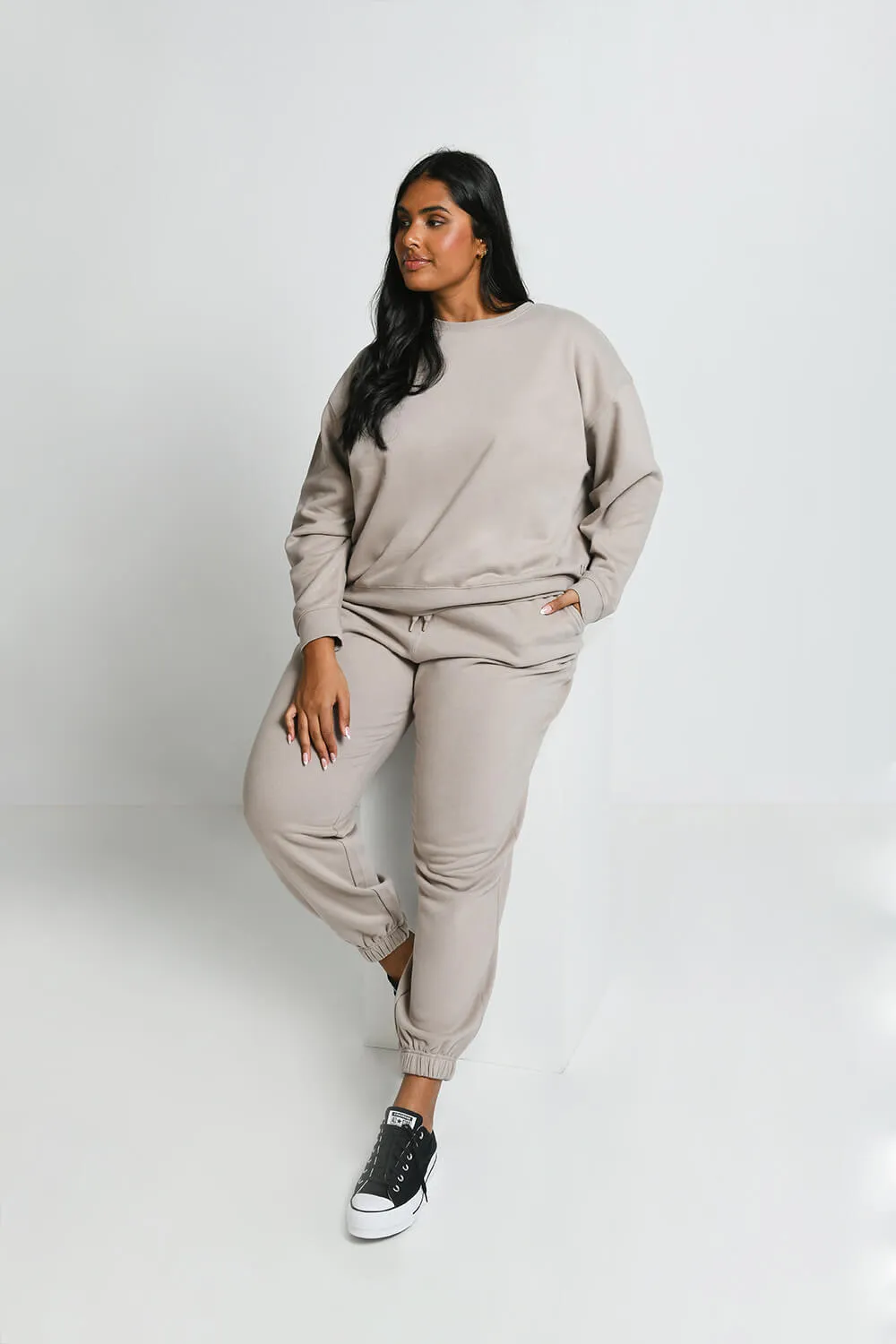 Curve Everyday Comfy Sweatshirt - Oatmeal Beige