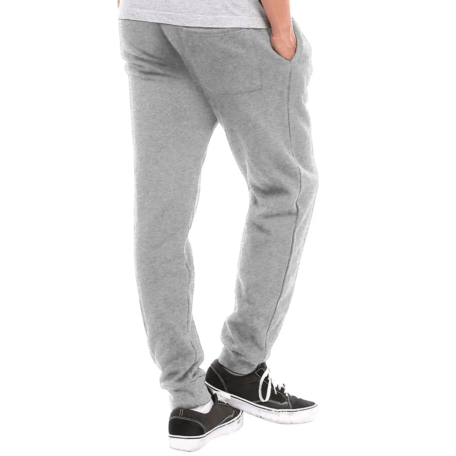 Custom Cropped Photo Mix & Text  Men's Thick Cotton Sweatpants