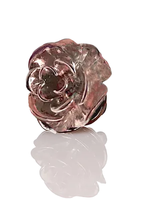 David August Open Rose Lapel Pin - Rose Gold