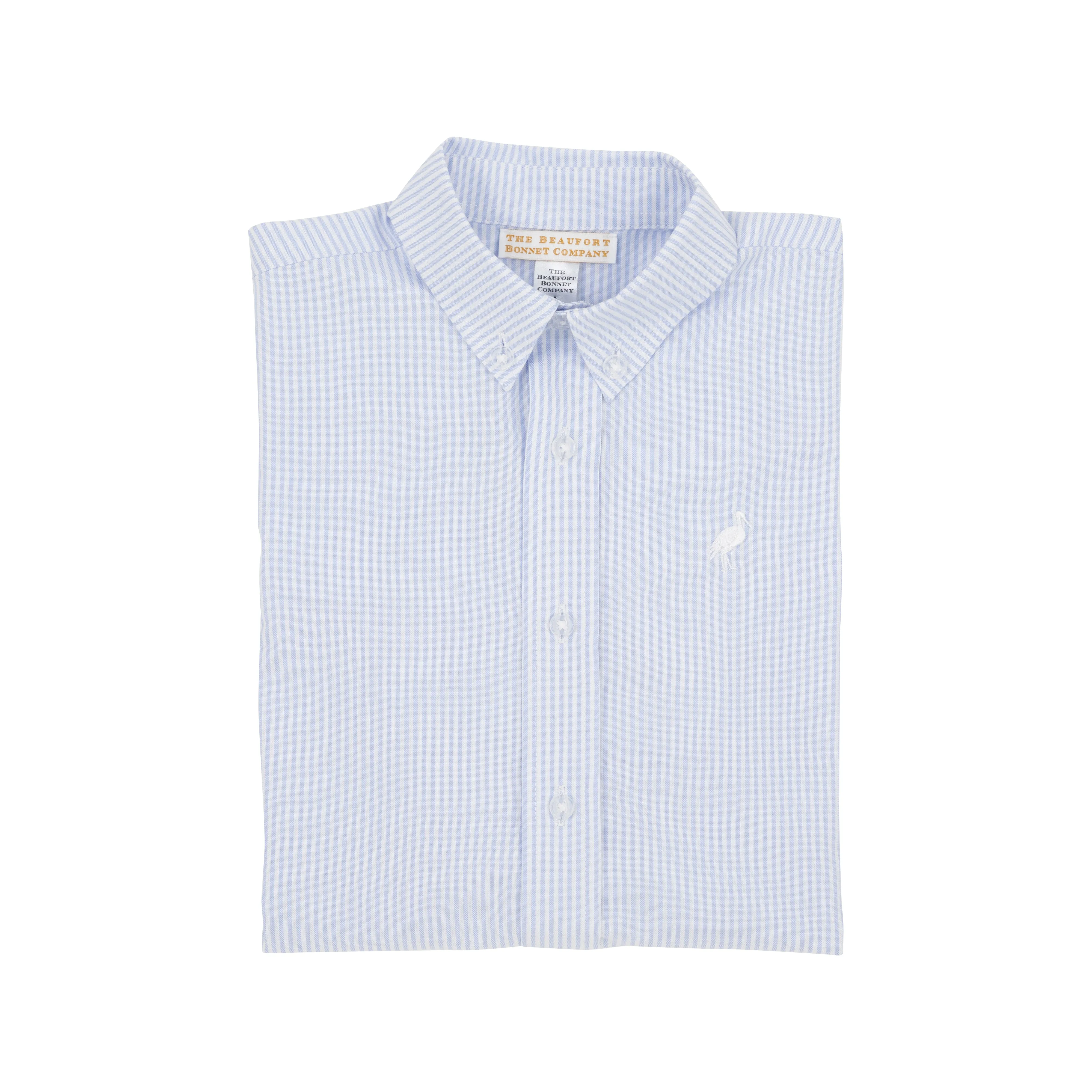 Dean's List Dress Shirt (Oxford) - Buckhead Blue Oxford Stripe with Worth Avenue White Stork