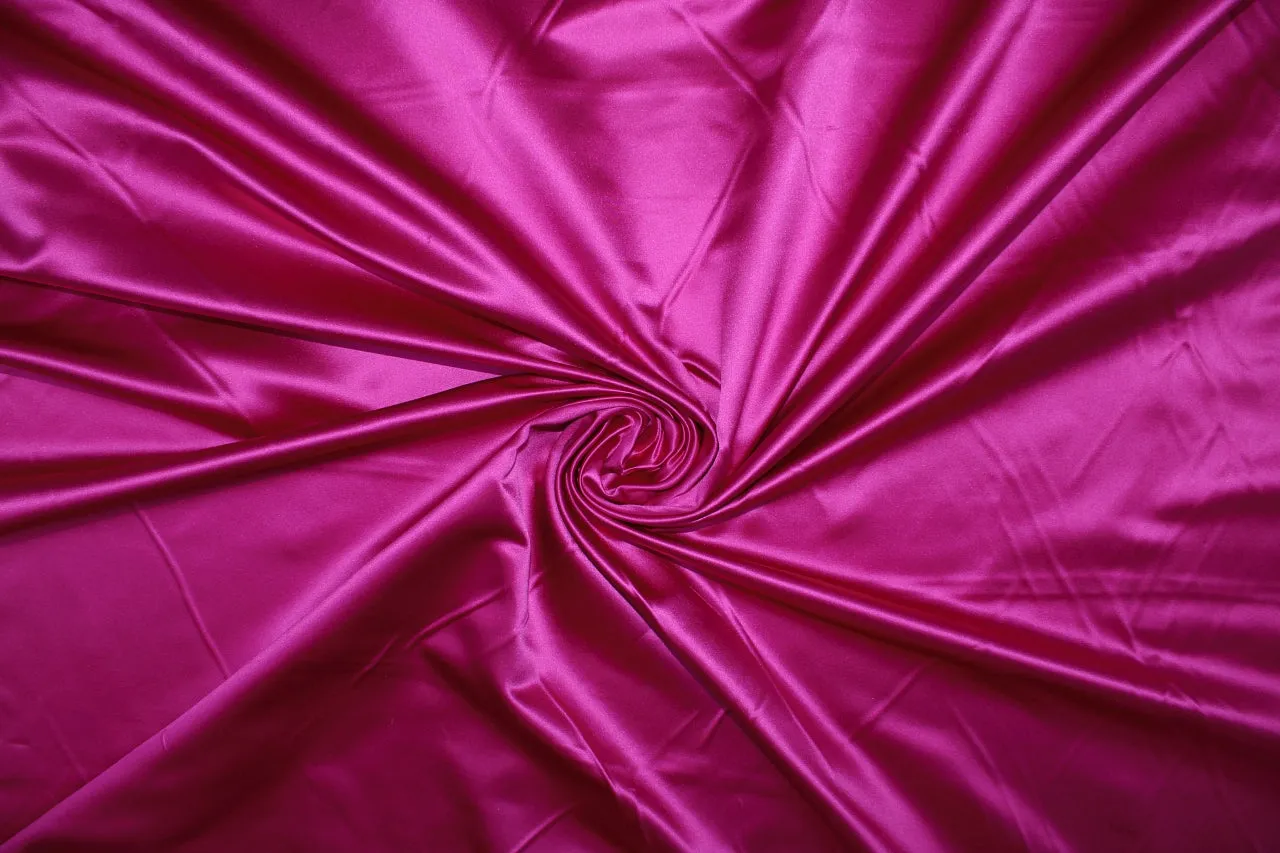 Double Sided Silk Duchesse Satin - Magenta/Iridescent Nighttime Coral