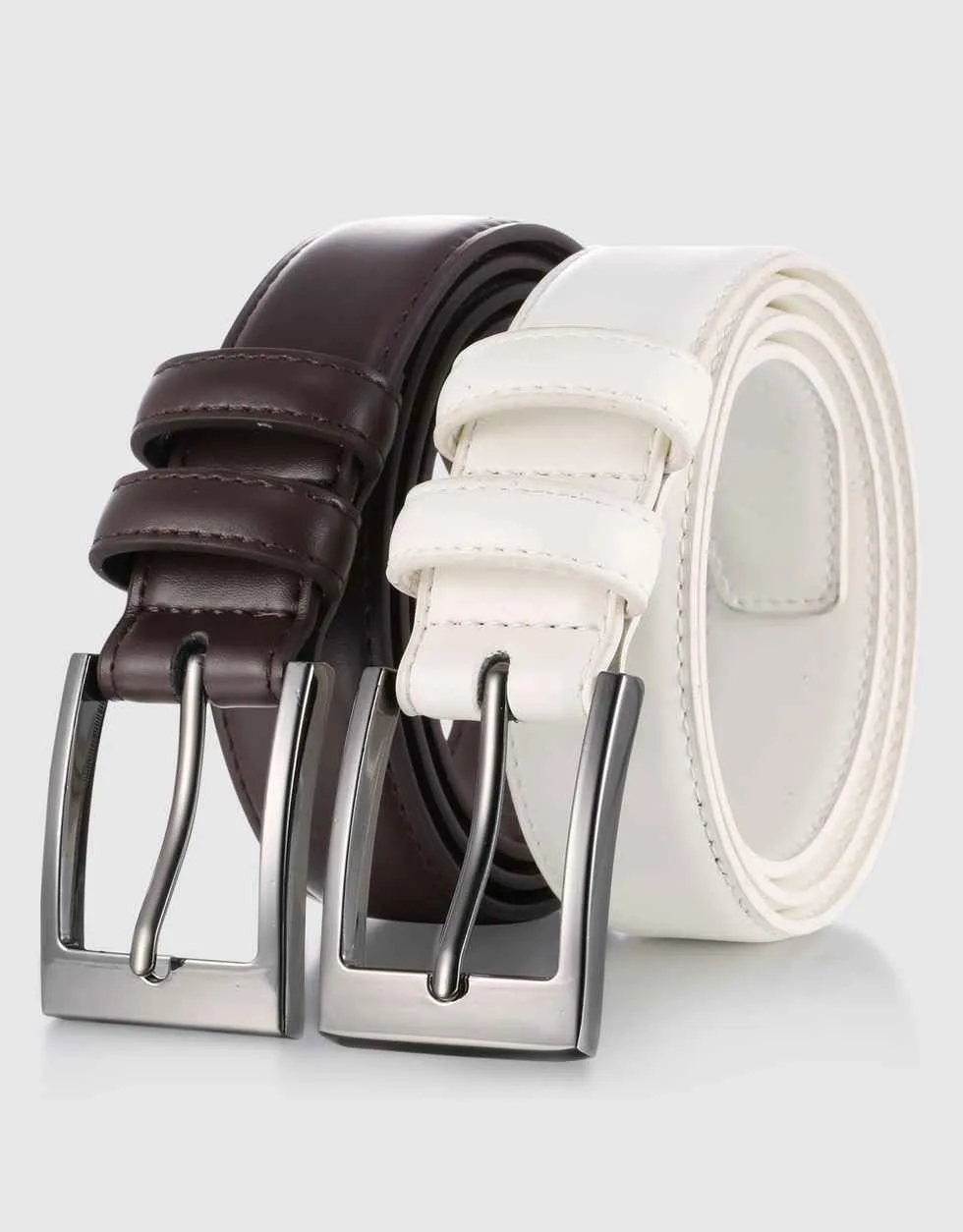 Dual Ring Leather Classic Prong Belt