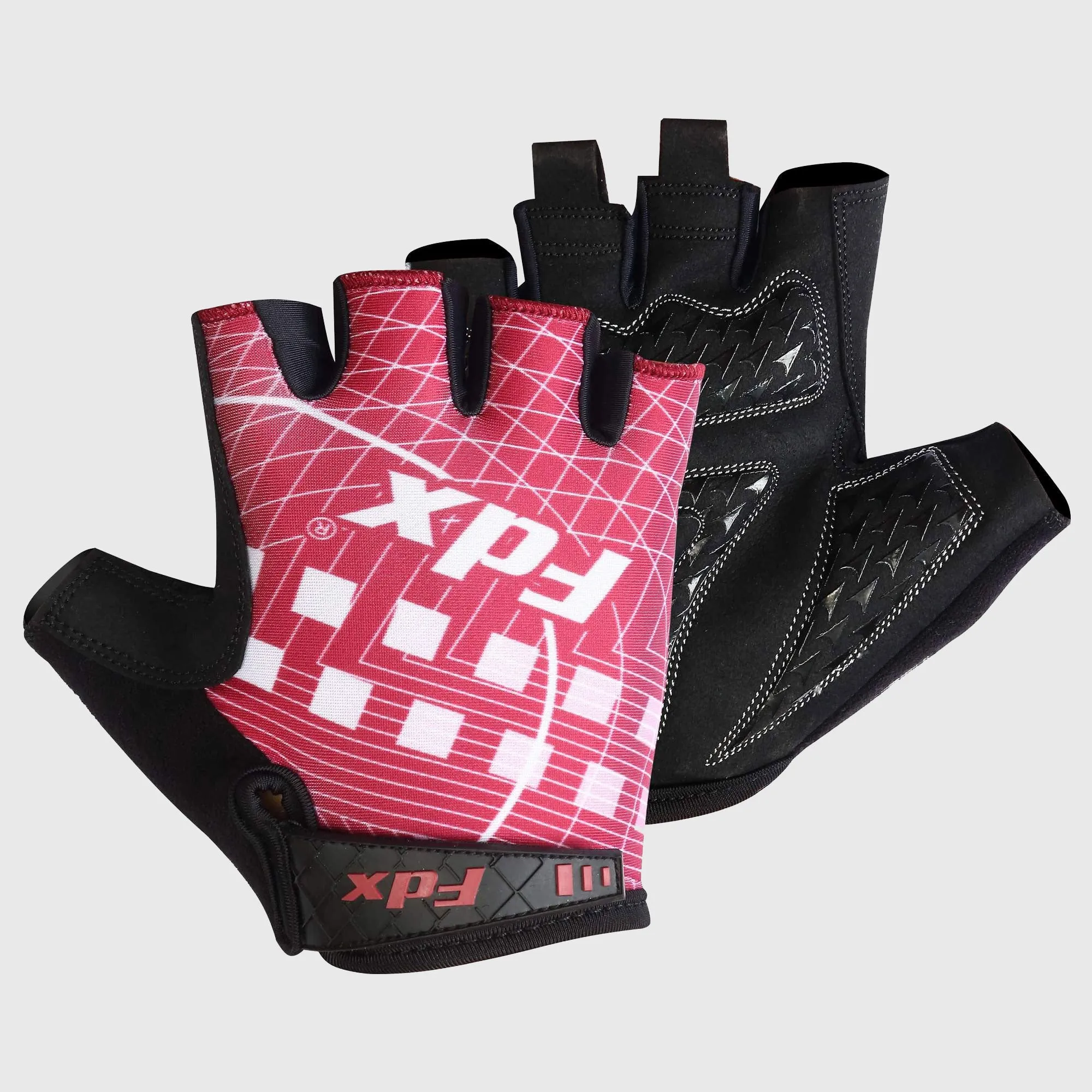 Fdx Classic Ii Red Gel Padded Short Finger Summer Cycling Gloves