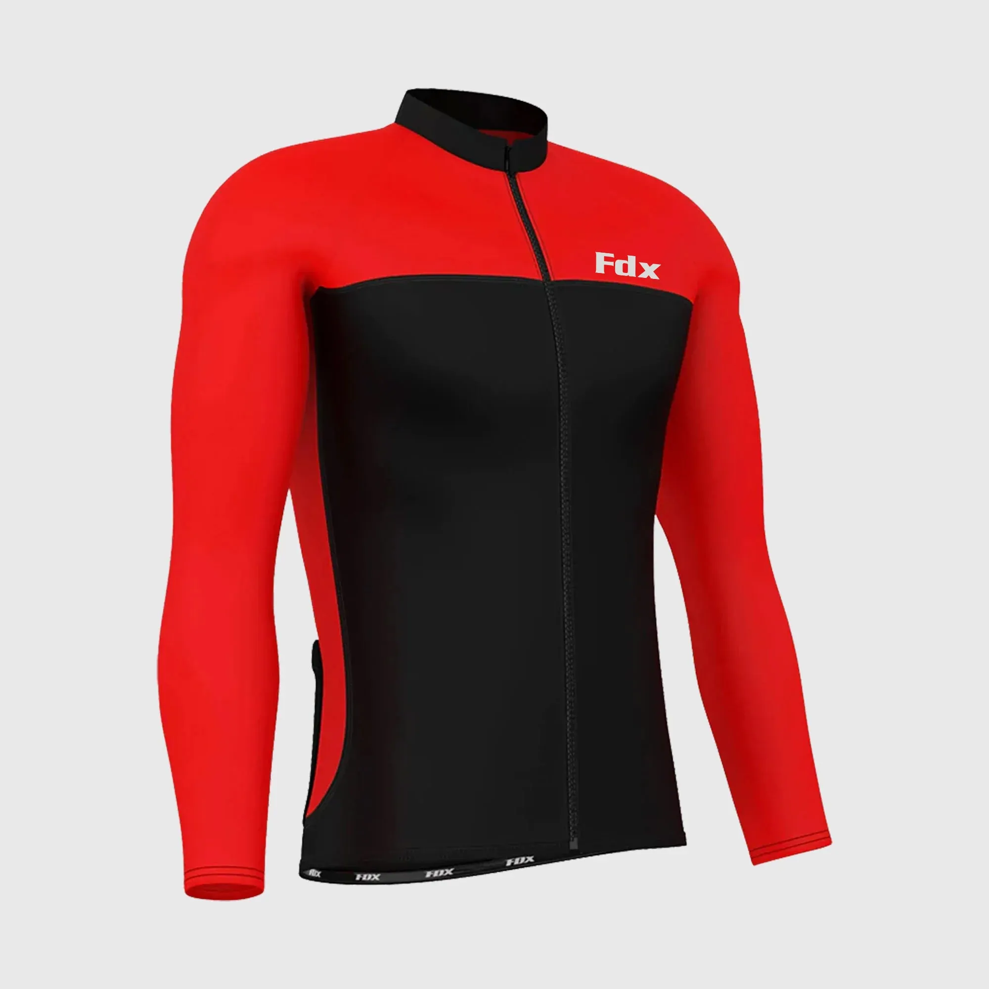 Fdx Comet Men's & Boy's Red Thermal Roubaix Long Sleeve Cycling Jersey