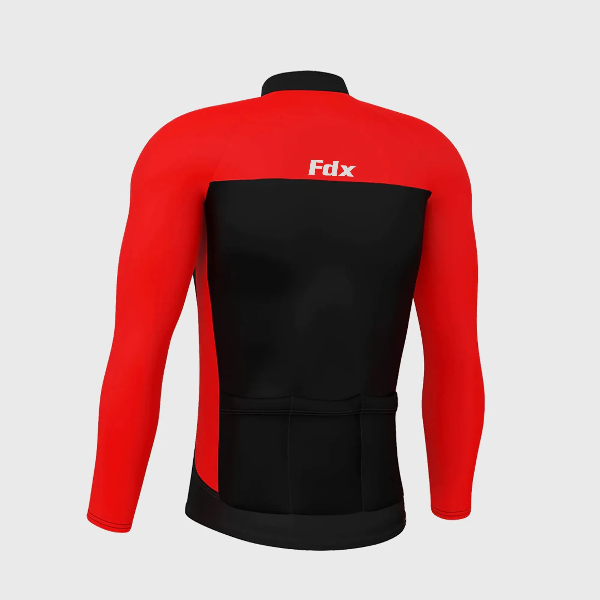 Fdx Comet Men's & Boy's Red Thermal Roubaix Long Sleeve Cycling Jersey