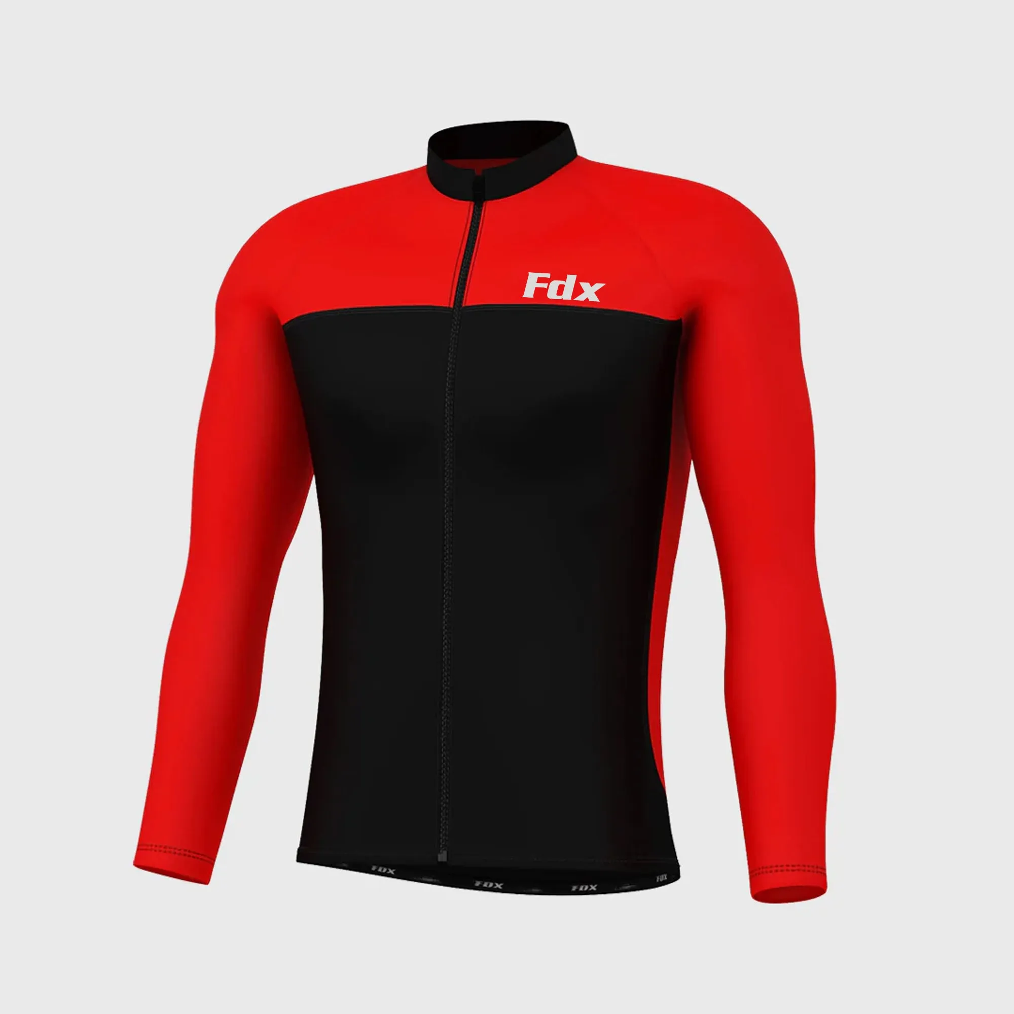 Fdx Comet Men's & Boy's Red Thermal Roubaix Long Sleeve Cycling Jersey