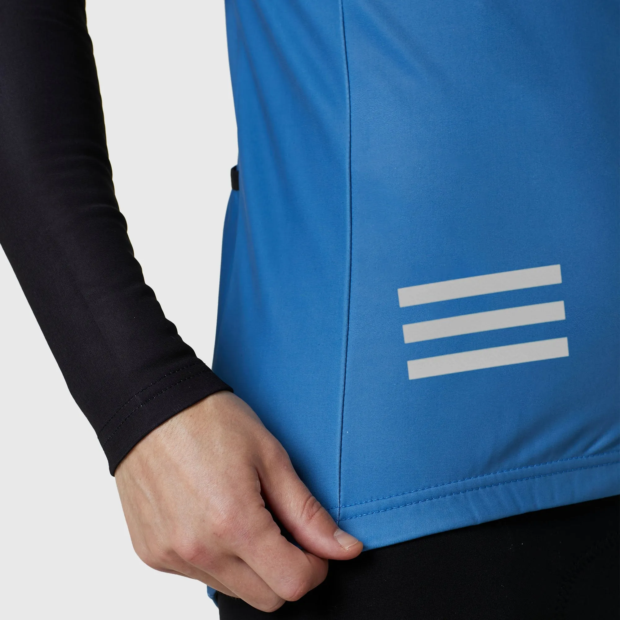 Fdx Men's & Boy's Set Limited Edition Thermal Roubaix Long Sleeve Cycling Jersey & Bib Tights - Blue