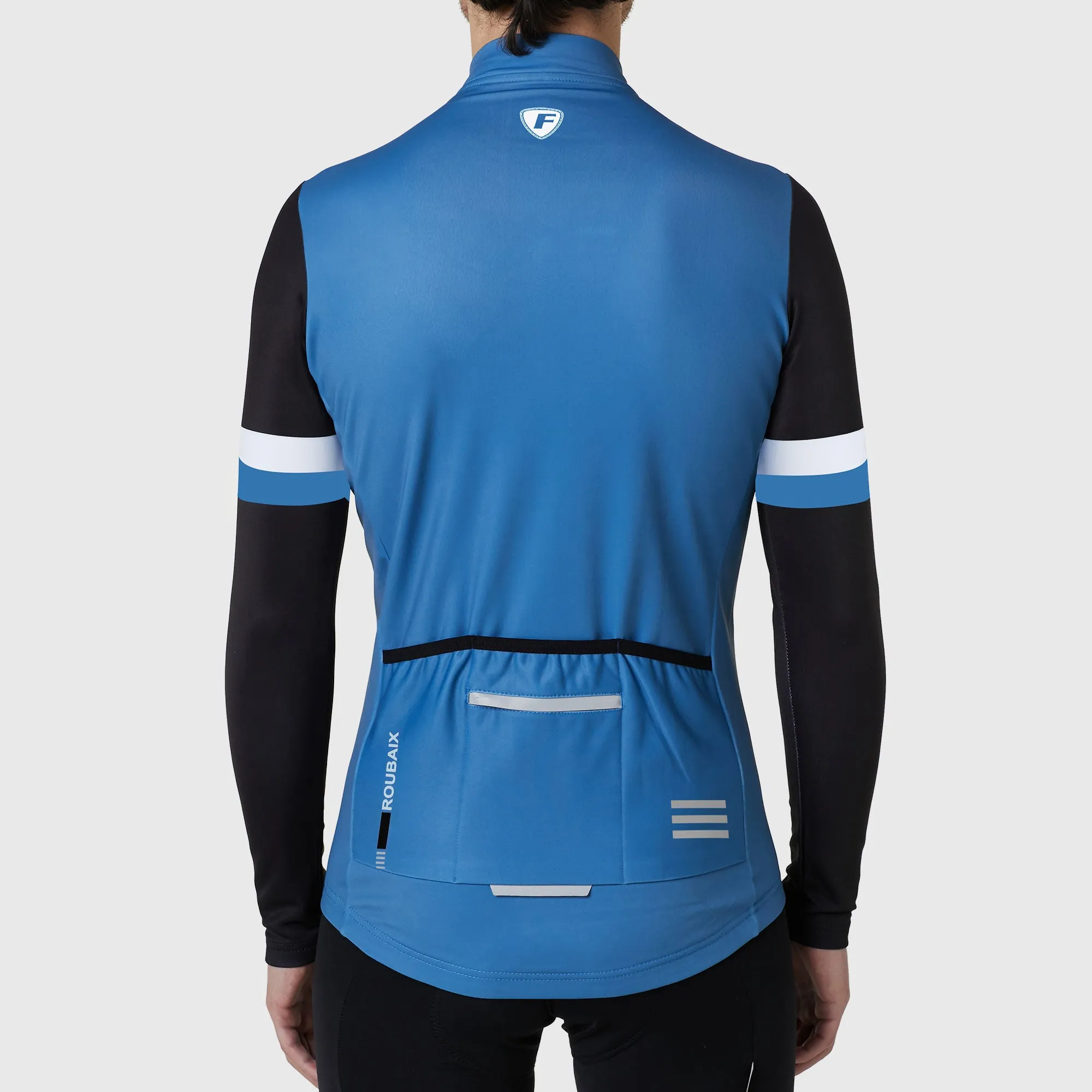 Fdx Men's & Boy's Set Limited Edition Thermal Roubaix Long Sleeve Cycling Jersey & Bib Tights - Blue