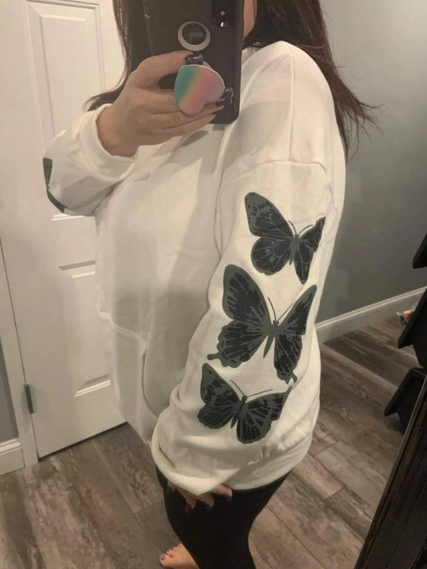 French Terry Butterfly Hoodie - Black, Heather Grey or Off White