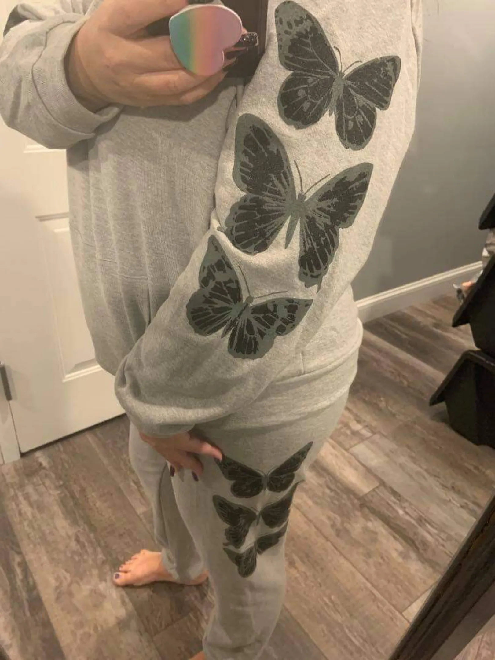 French Terry Butterfly Hoodie - Black, Heather Grey or Off White