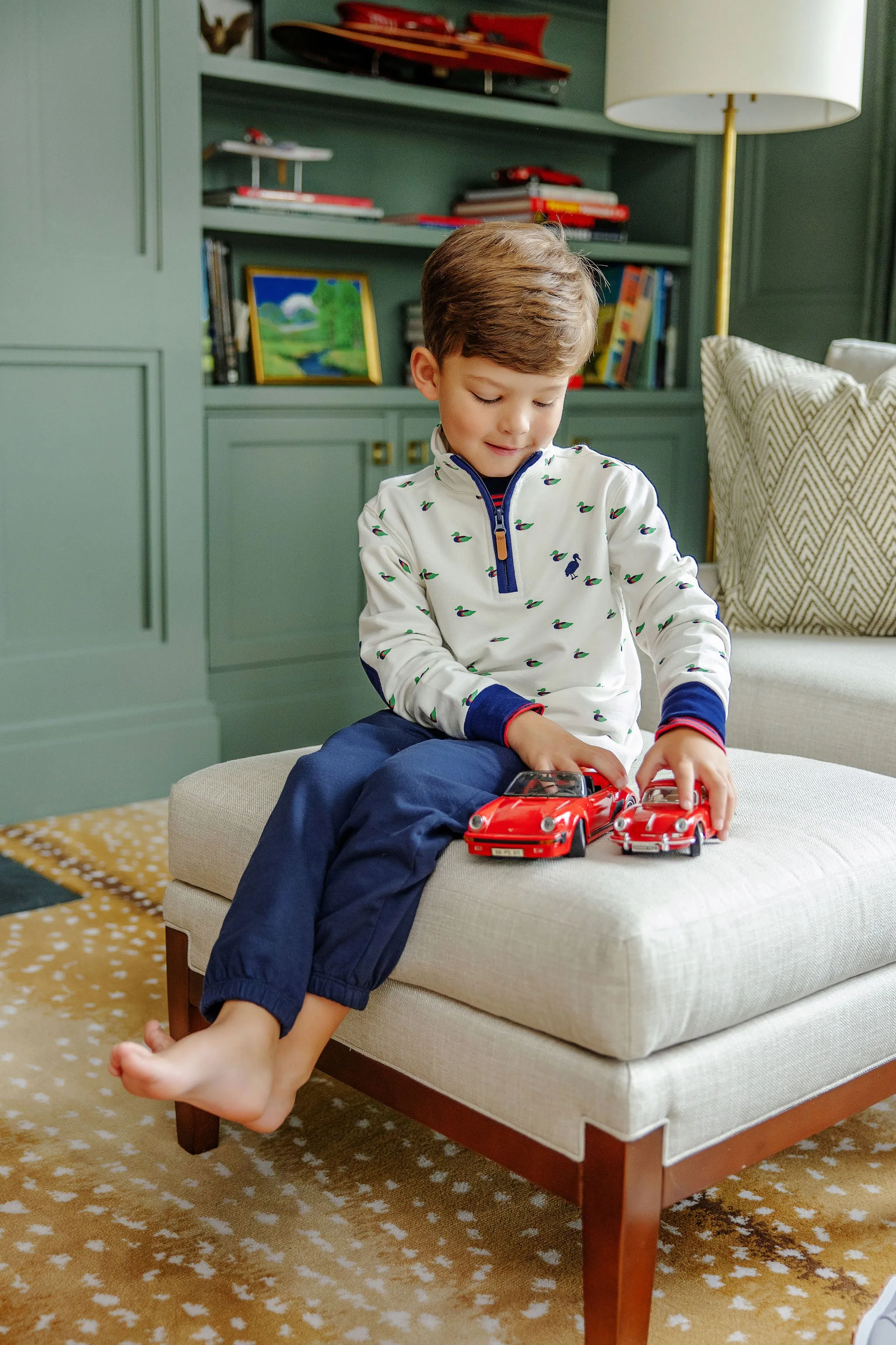 Gates Sweeney Sweatpants - Nantucket Navy with Richmond Red Stork