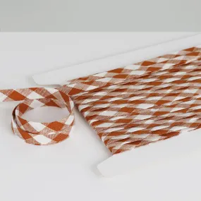 Gingham Linen Bias Binding - Paprika