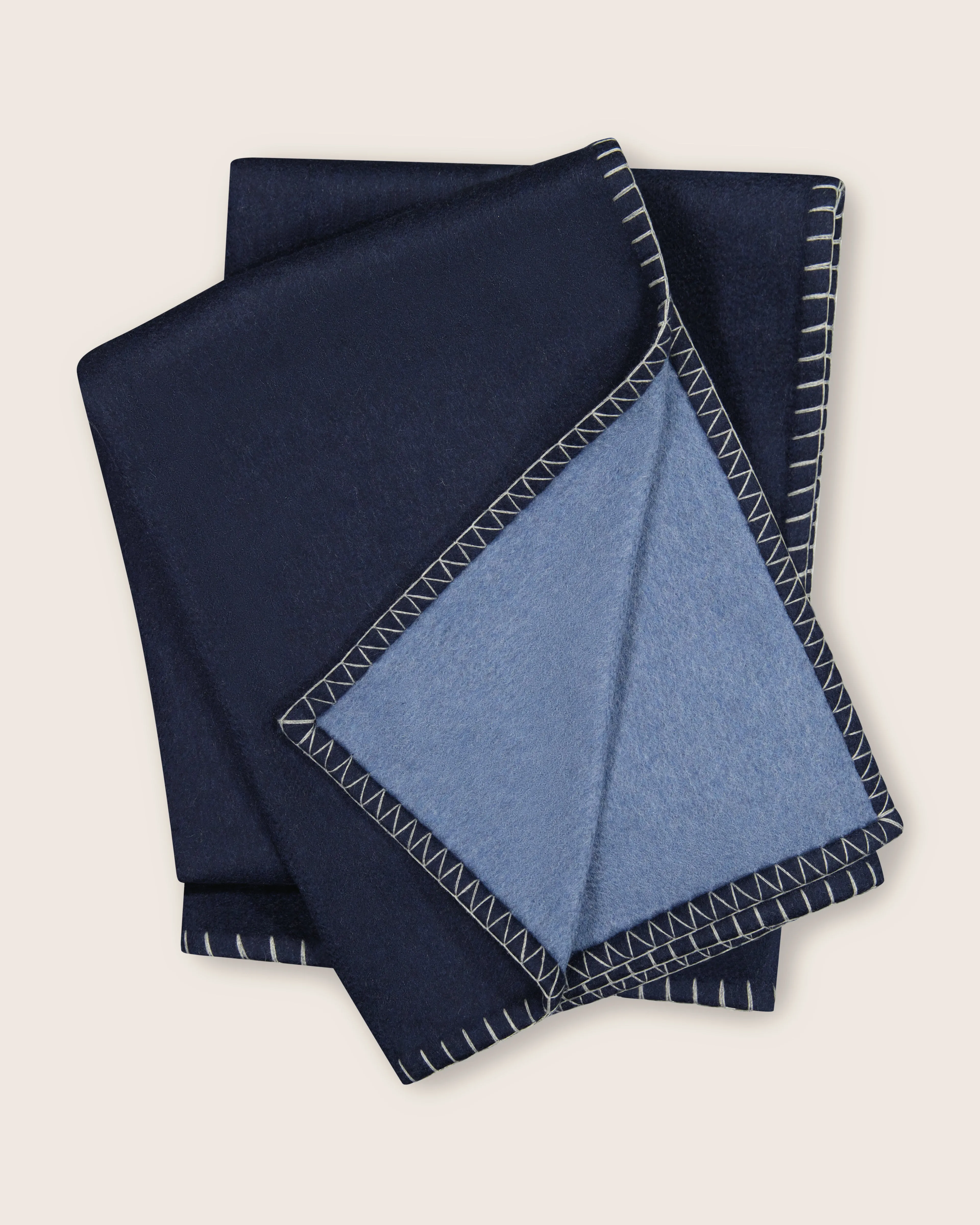 Gotham Whipstitch Dual-Colored Cashmere Throw