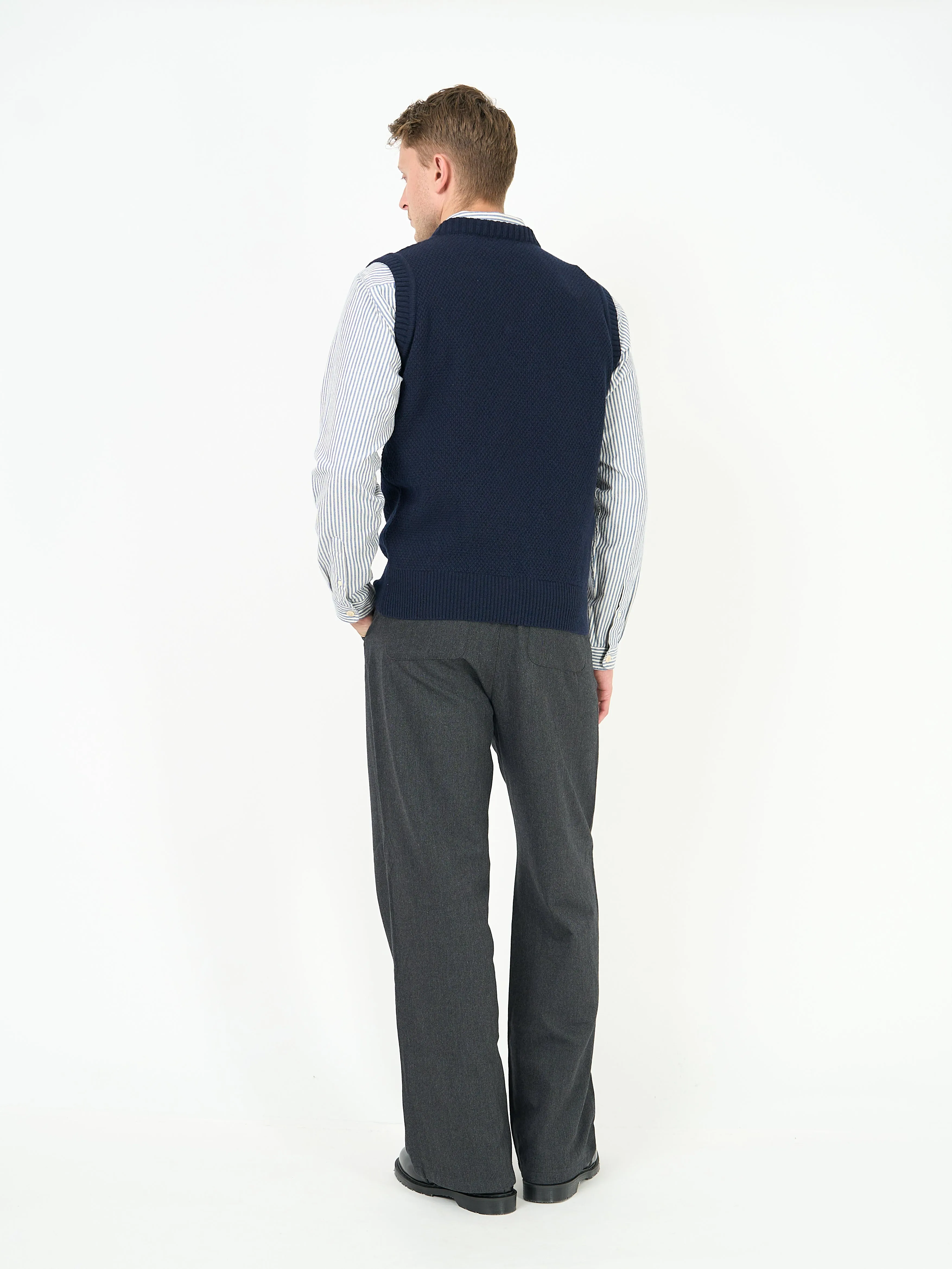 Graves V Neck Vest Bryant Navy