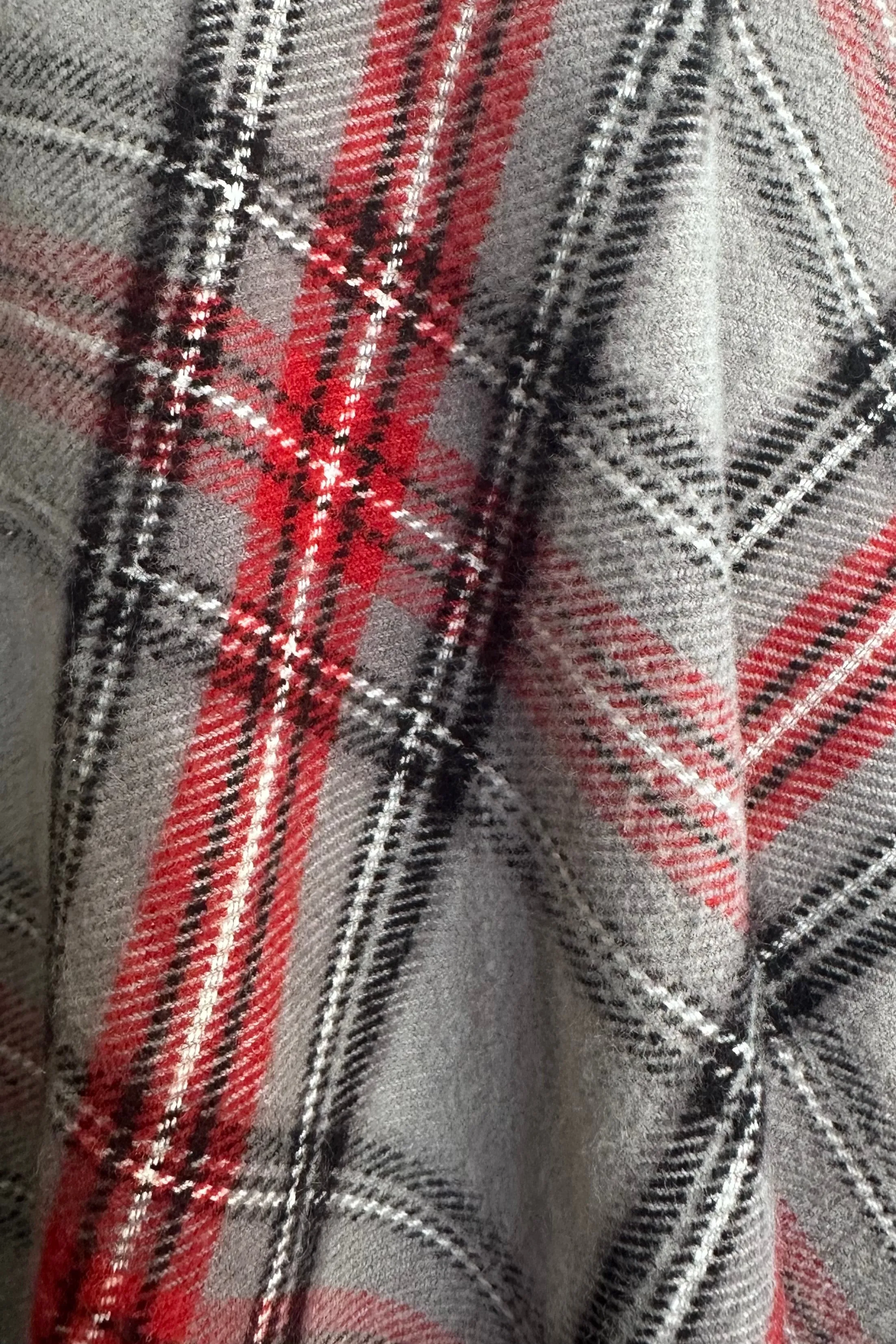 Grey Plaid Flannel Circle Skirt by Heart of Haute