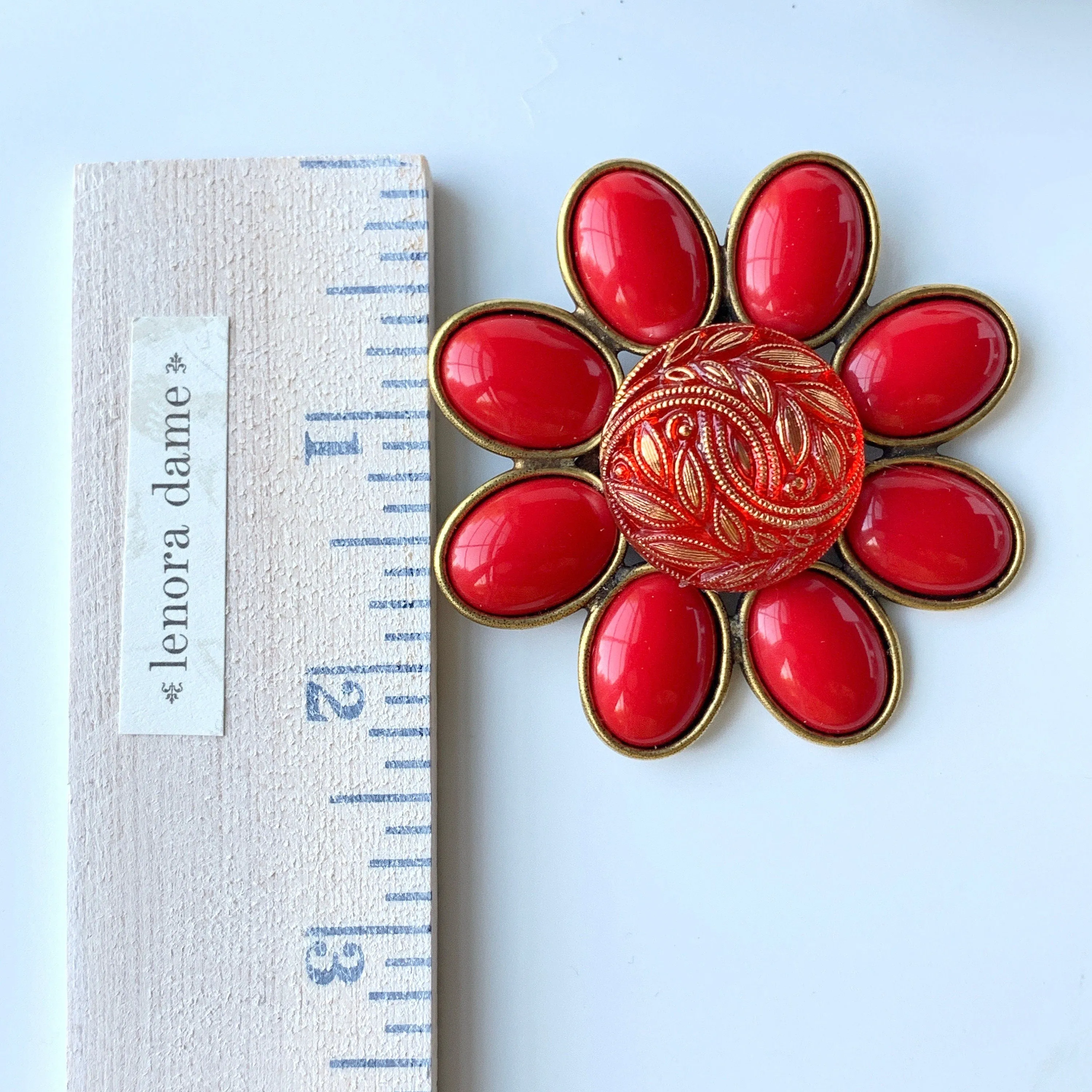 Holly Berry Red Brooch Pin